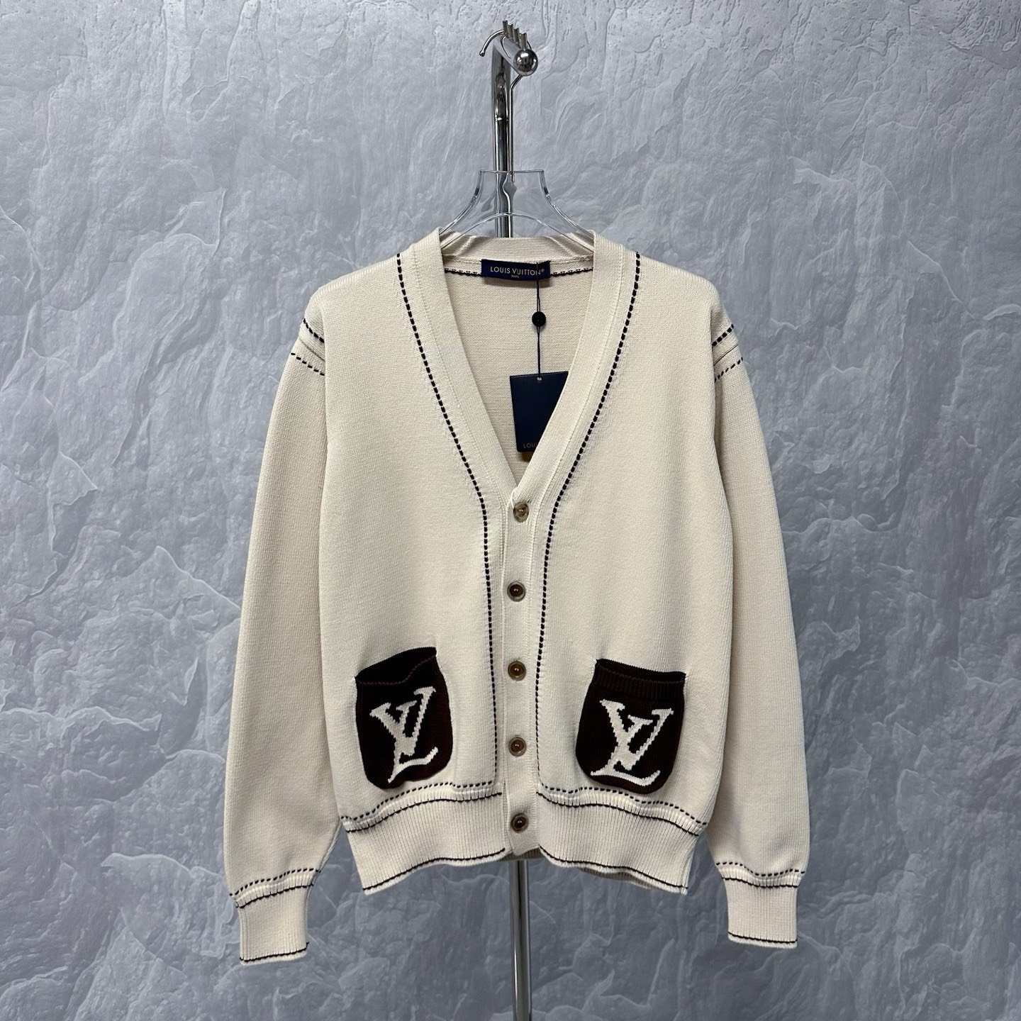 Louis Vuitton Tyler FW24 Logo Intarsia Cardigan