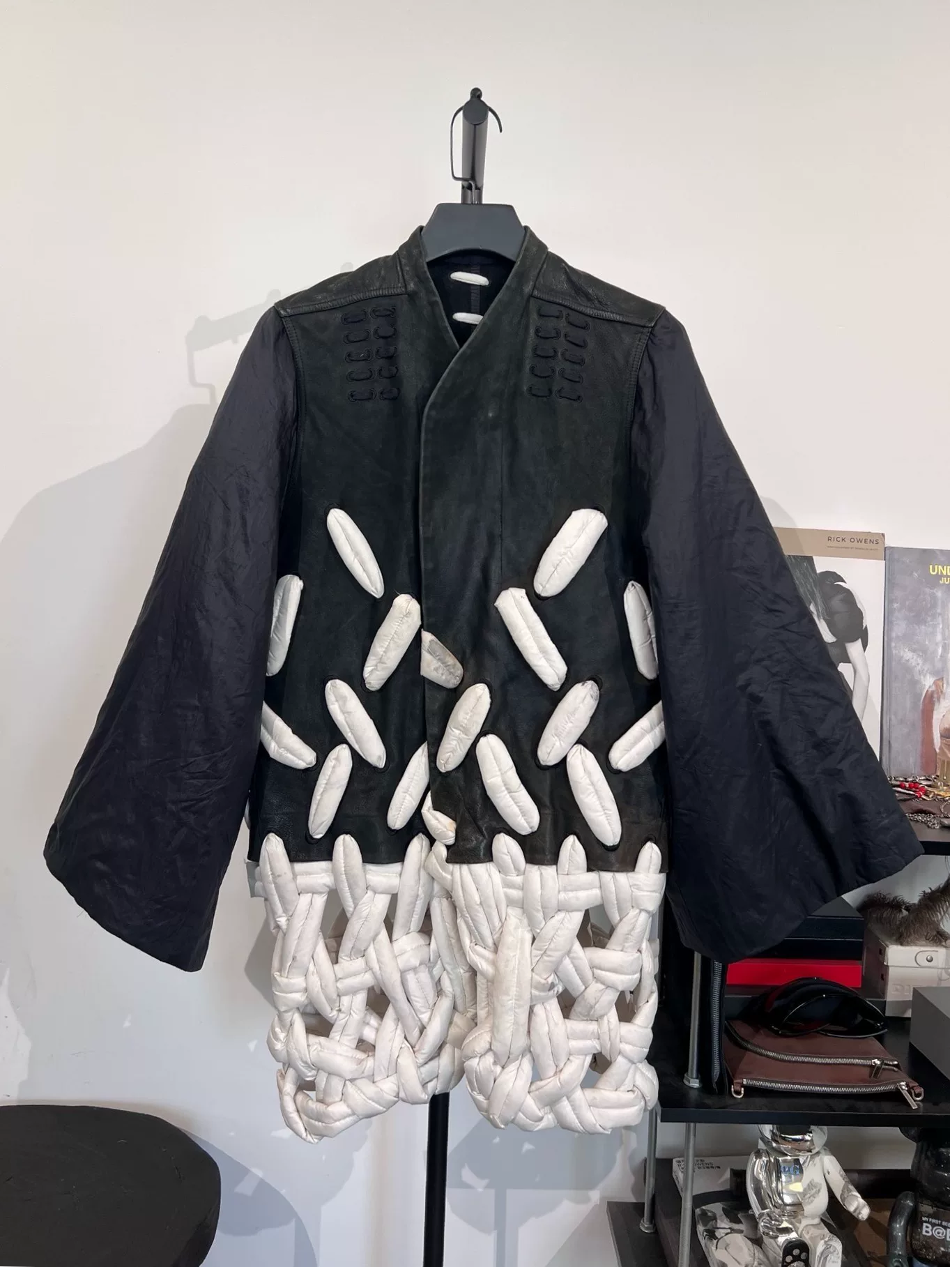 Rick Owens Down Leather Spliced Jacket