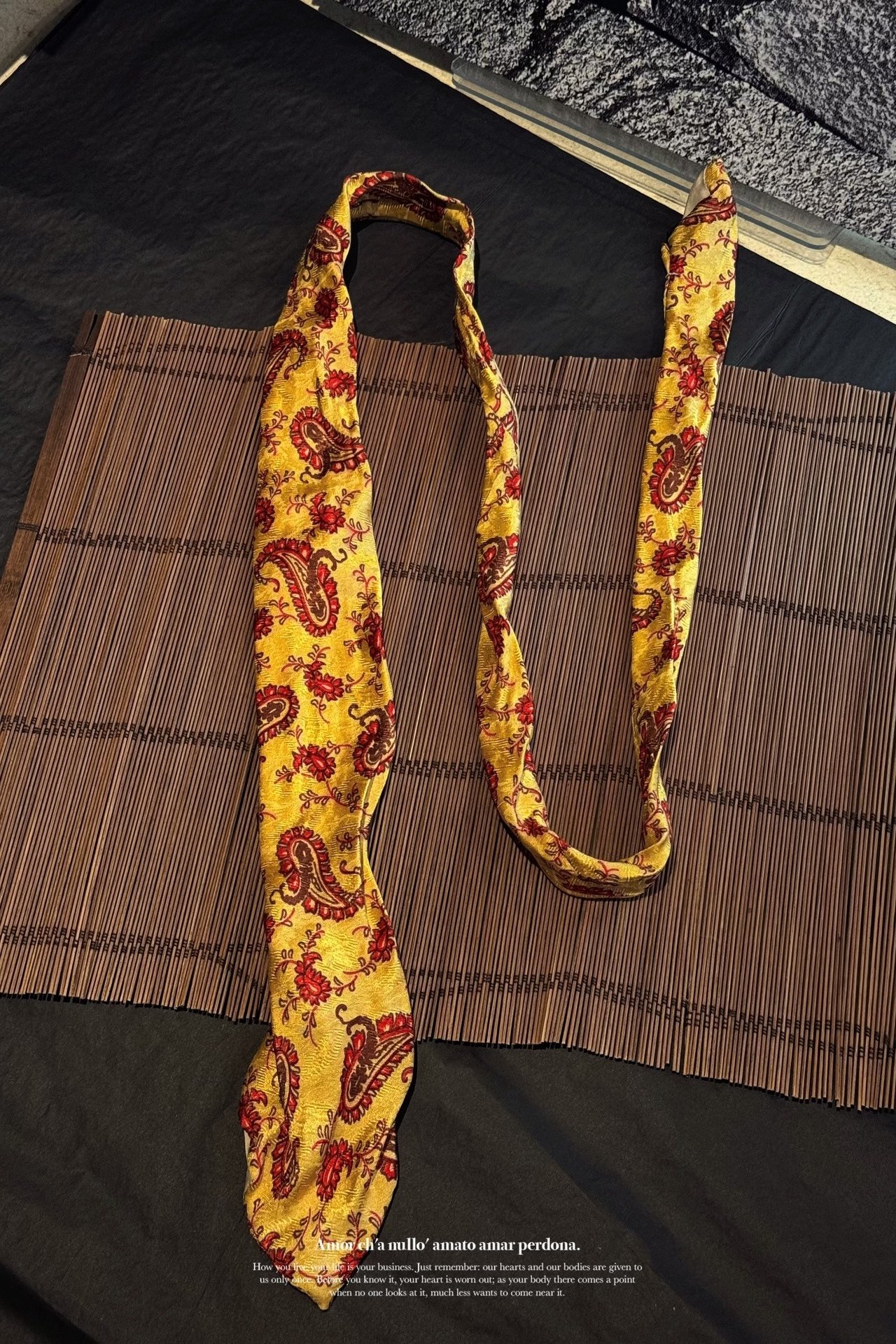 Yohji Yamamoto 90s Silk Paisley Tie — front