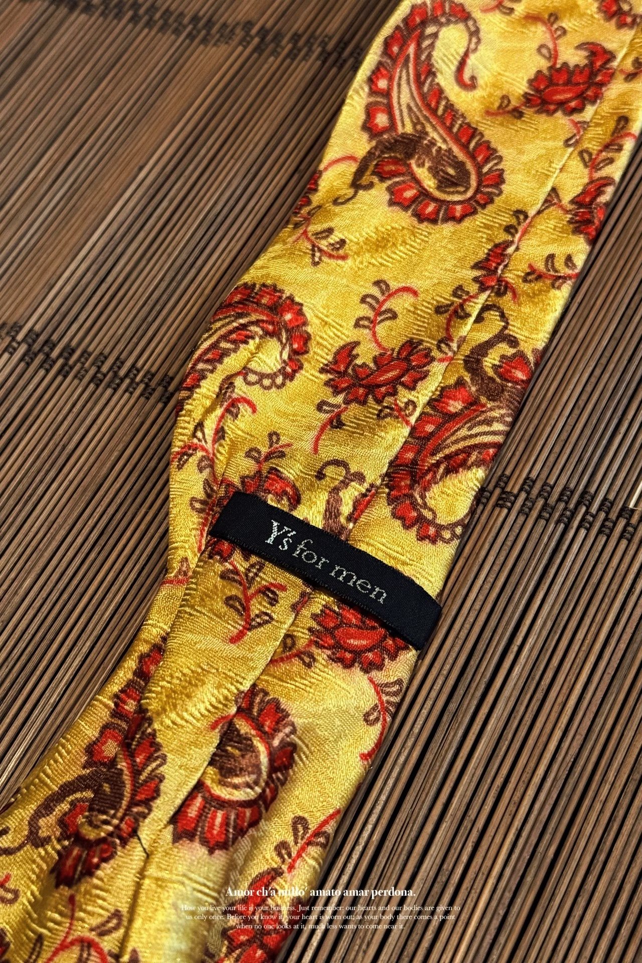 Yohji Yamamoto 90s Silk Paisley Tie — back