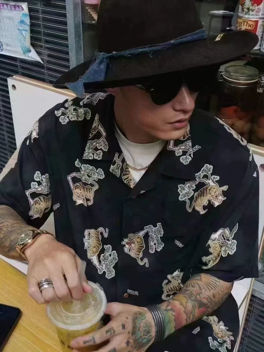 Visvim 24SS Copa Silk Tiger Shirt — label
