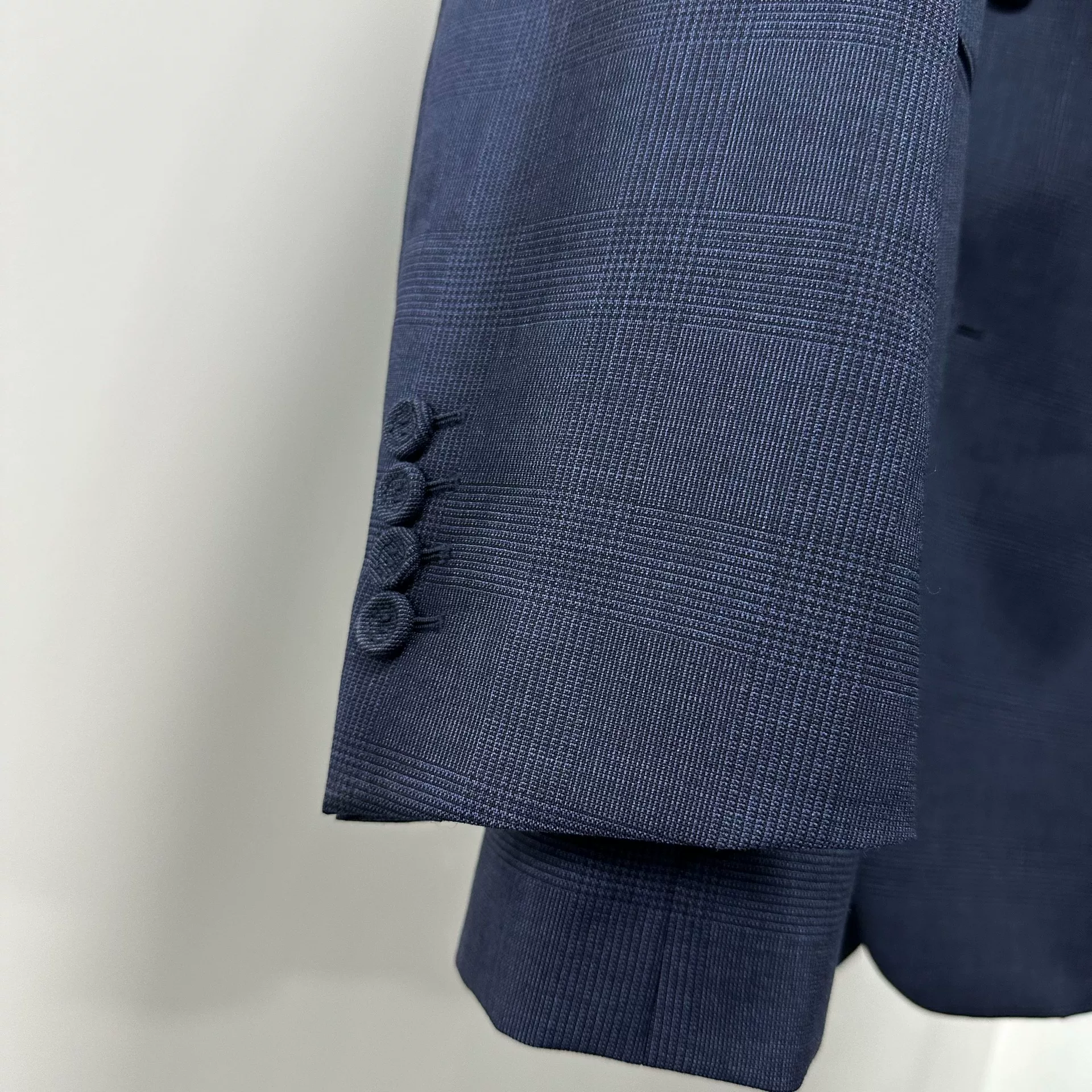 Dior Dark Blue Checkered Double-Breasted Blazer — back