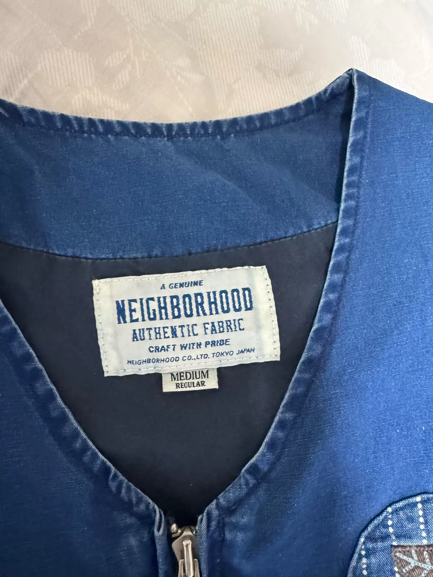 Neighborhood 16ss Indigo Denim Vest — detail