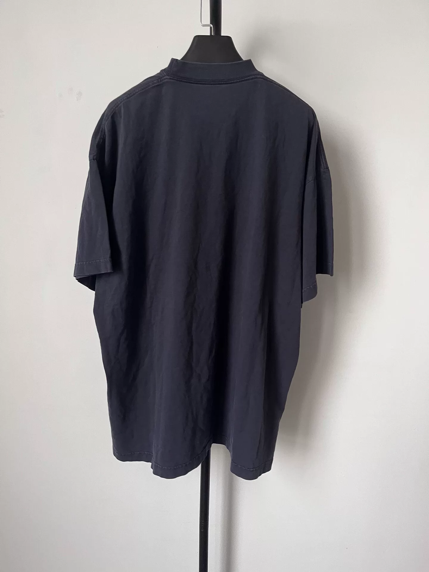 Balenciaga Navy Logo Short-Sleeve T-Shirt — front