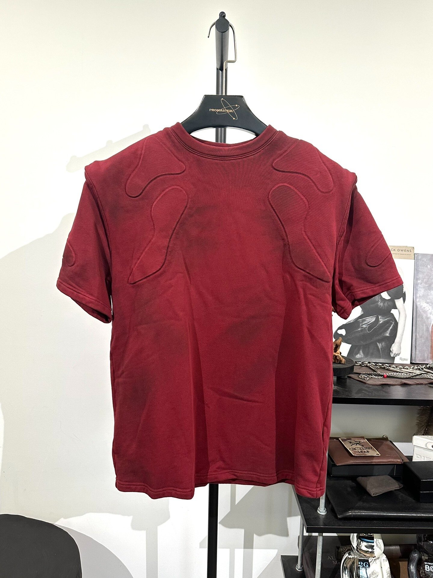 Heliot Emil Washed Distressed Red T-shirt