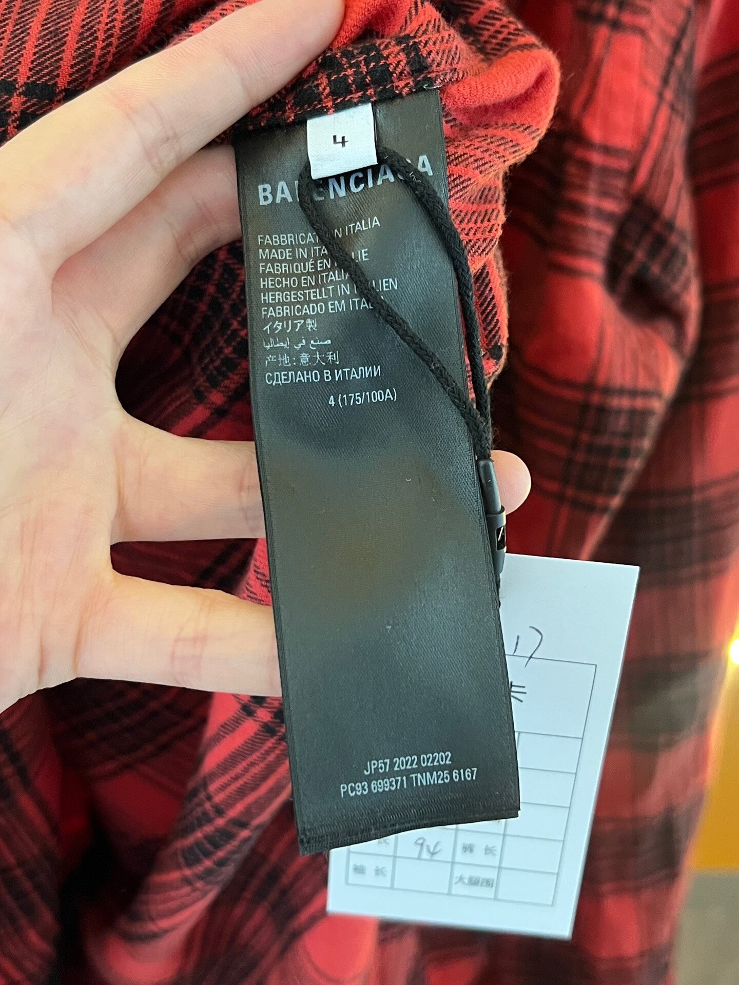 Balenciaga Plaid Flannel Fake Two-Piece Shirt — back