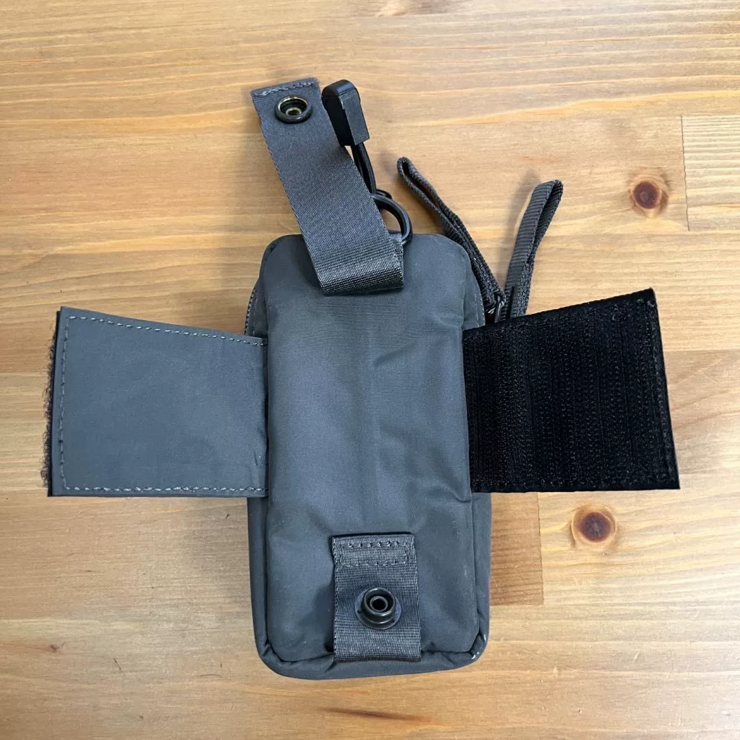 Porter Tokyo Small Gray Phone Bag — label
