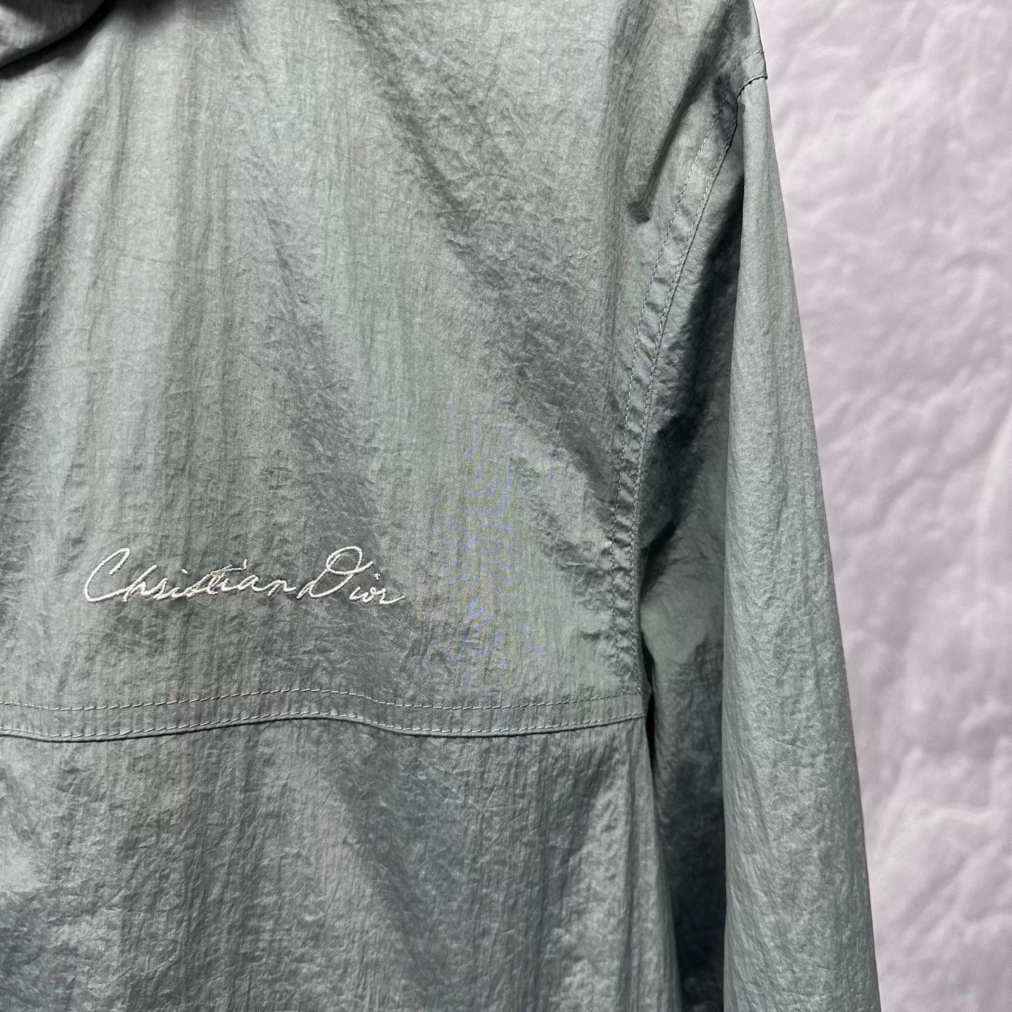Dior FW24 1947 Logo Embroidered Hooded Jacket — detail