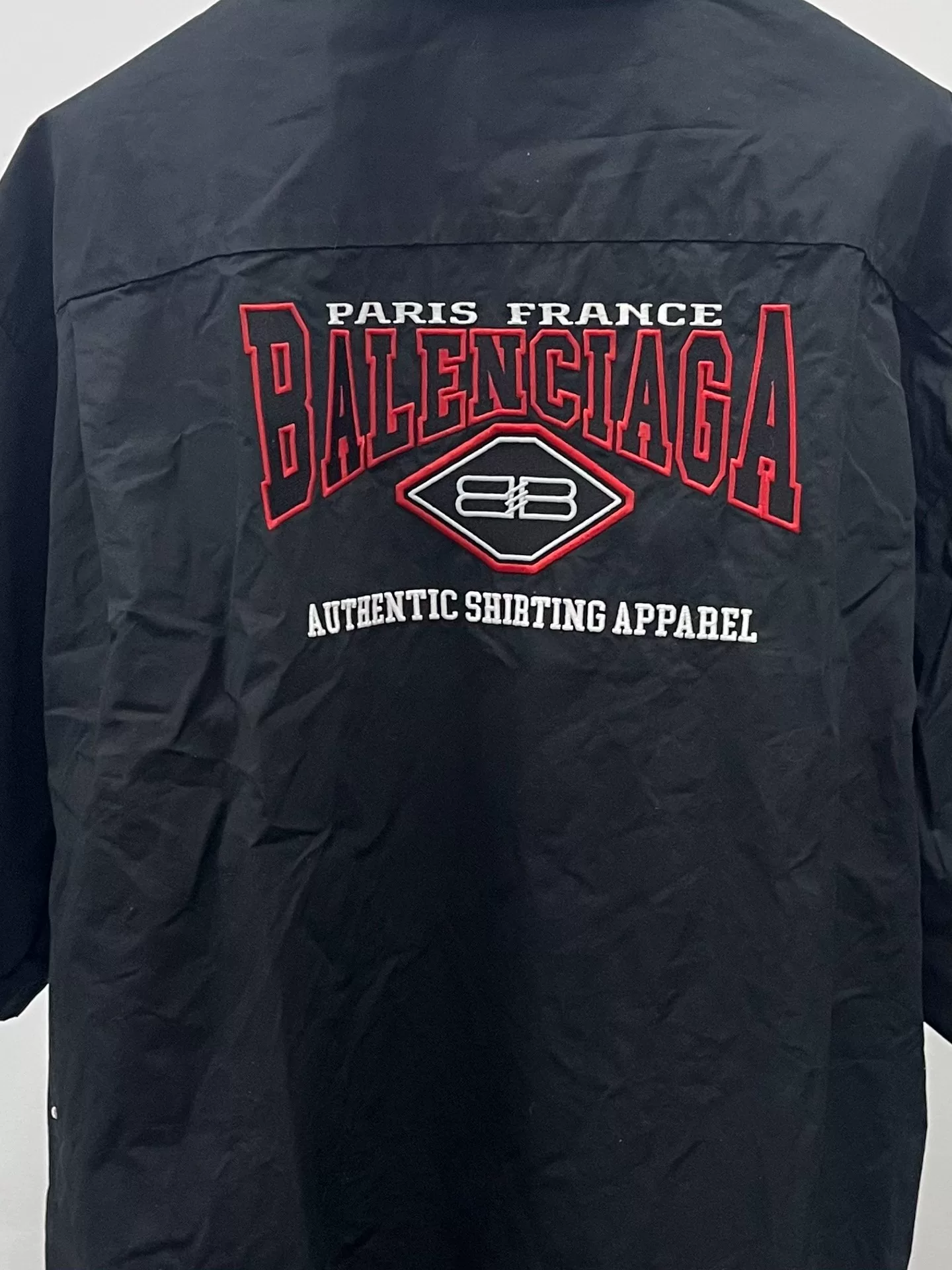 Balenciaga Black Short-Sleeve Bat Shirt — detail
