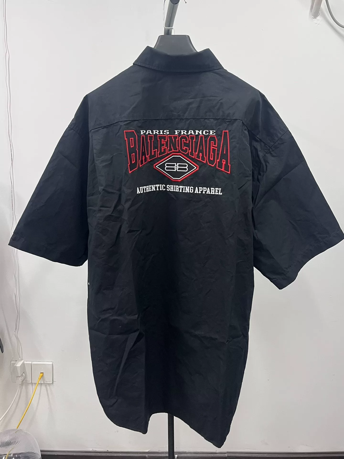 Balenciaga Black Short-Sleeve Bat Shirt