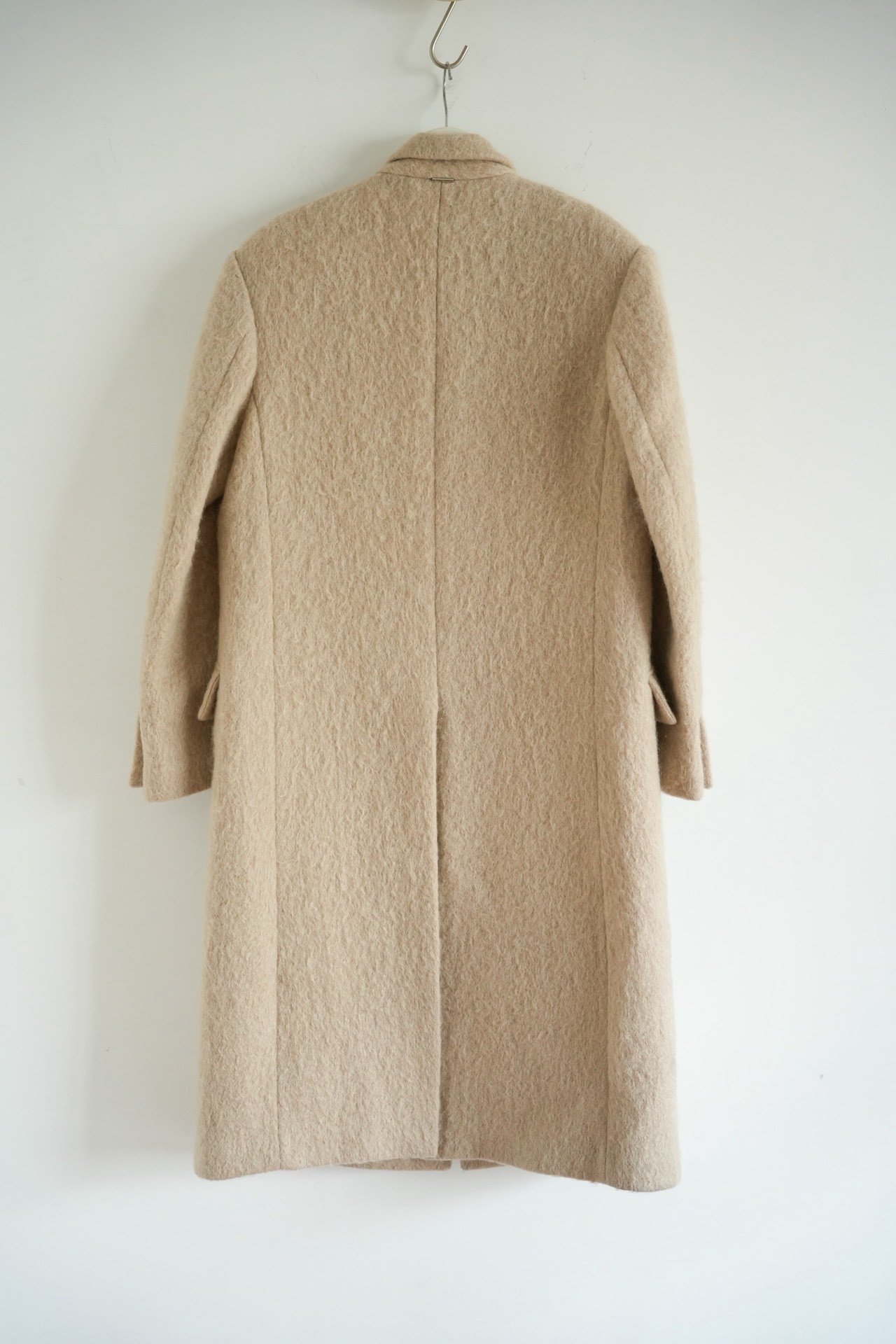 System Asymmetrical Double-Breasted Mohair Coat — front