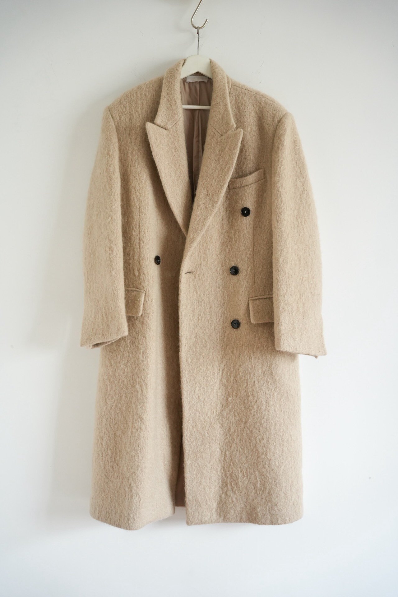 System Asymmetrical Double-Breasted Mohair Coat