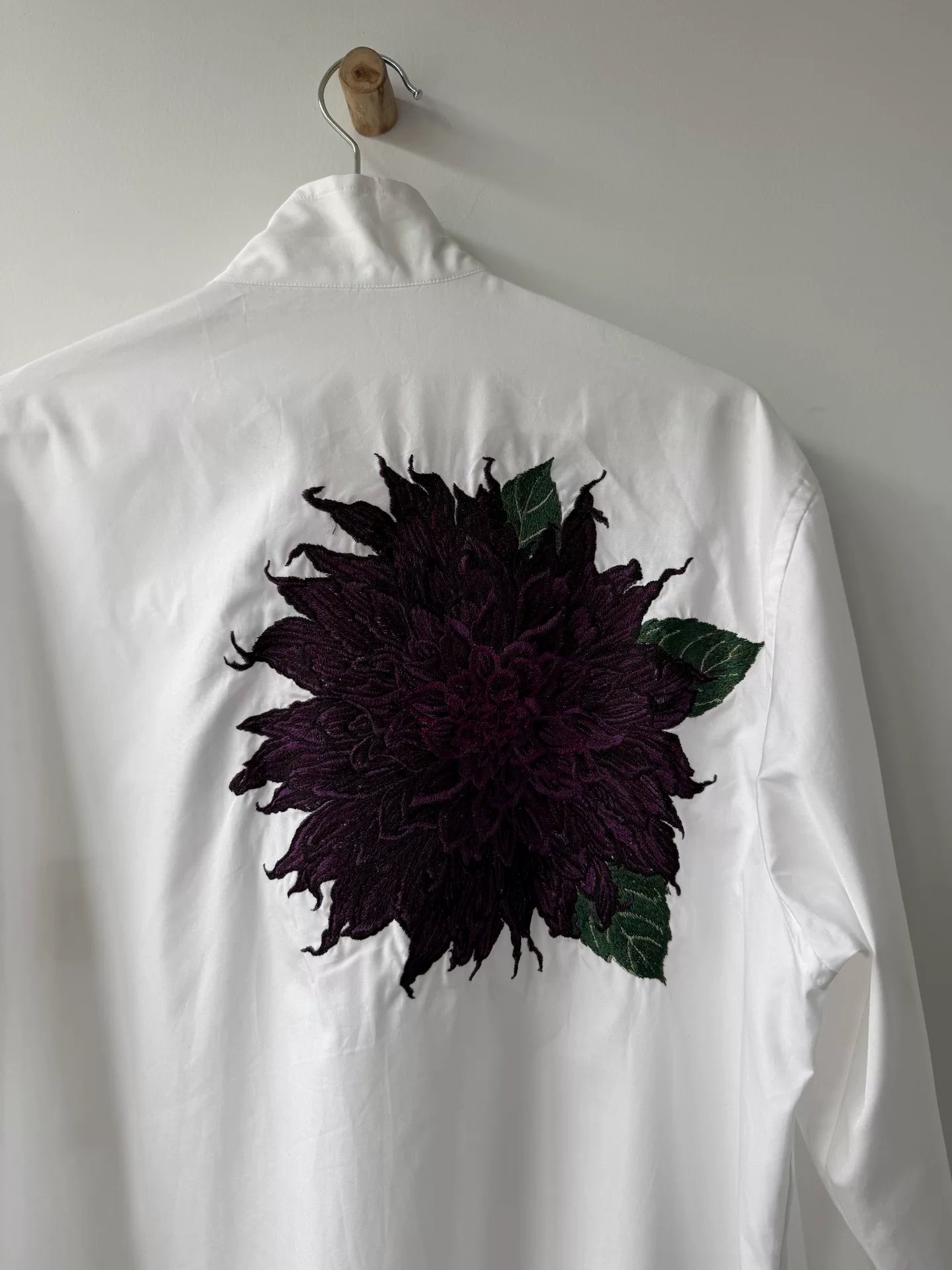 Yohji Yamamoto 22SS Purple Dahlia Shirt — label