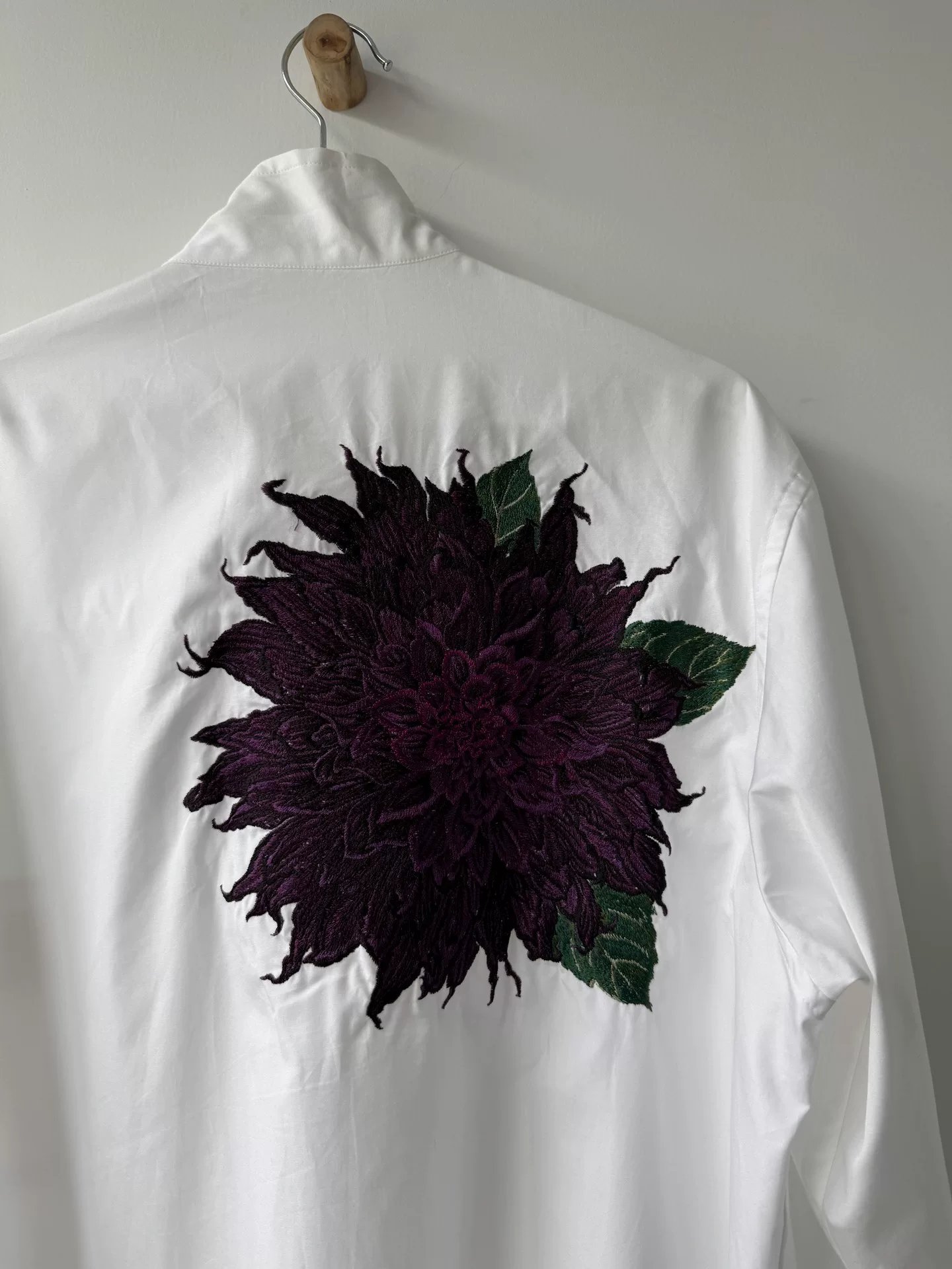 Yohji Yamamoto 22SS Purple Dahlia Shirt — back