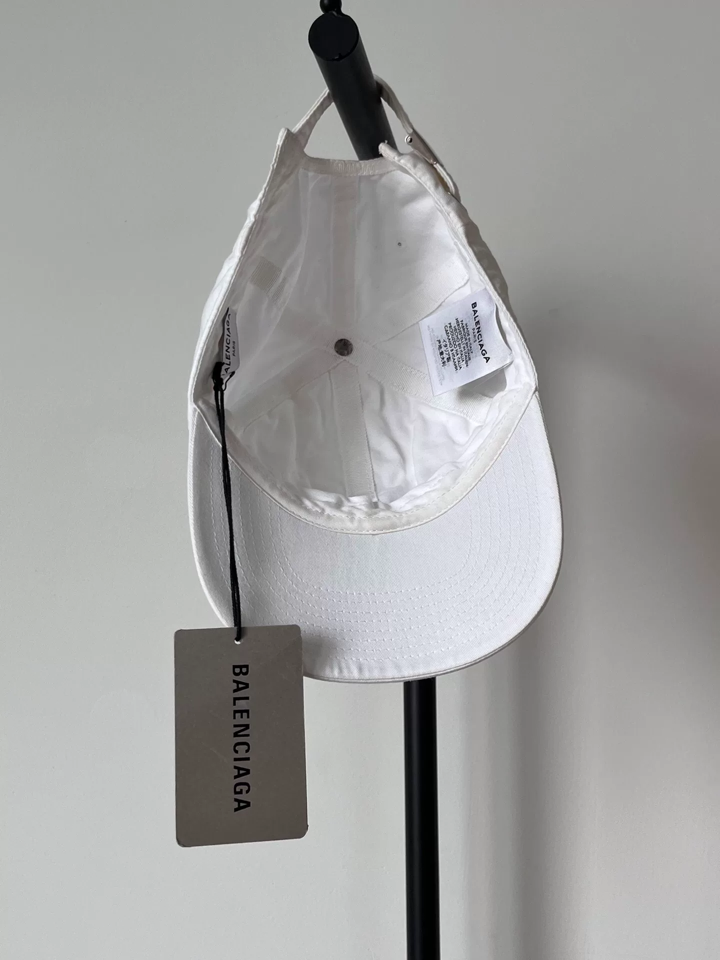 Balenciaga Logo Embroidered White Baseball Cap — front