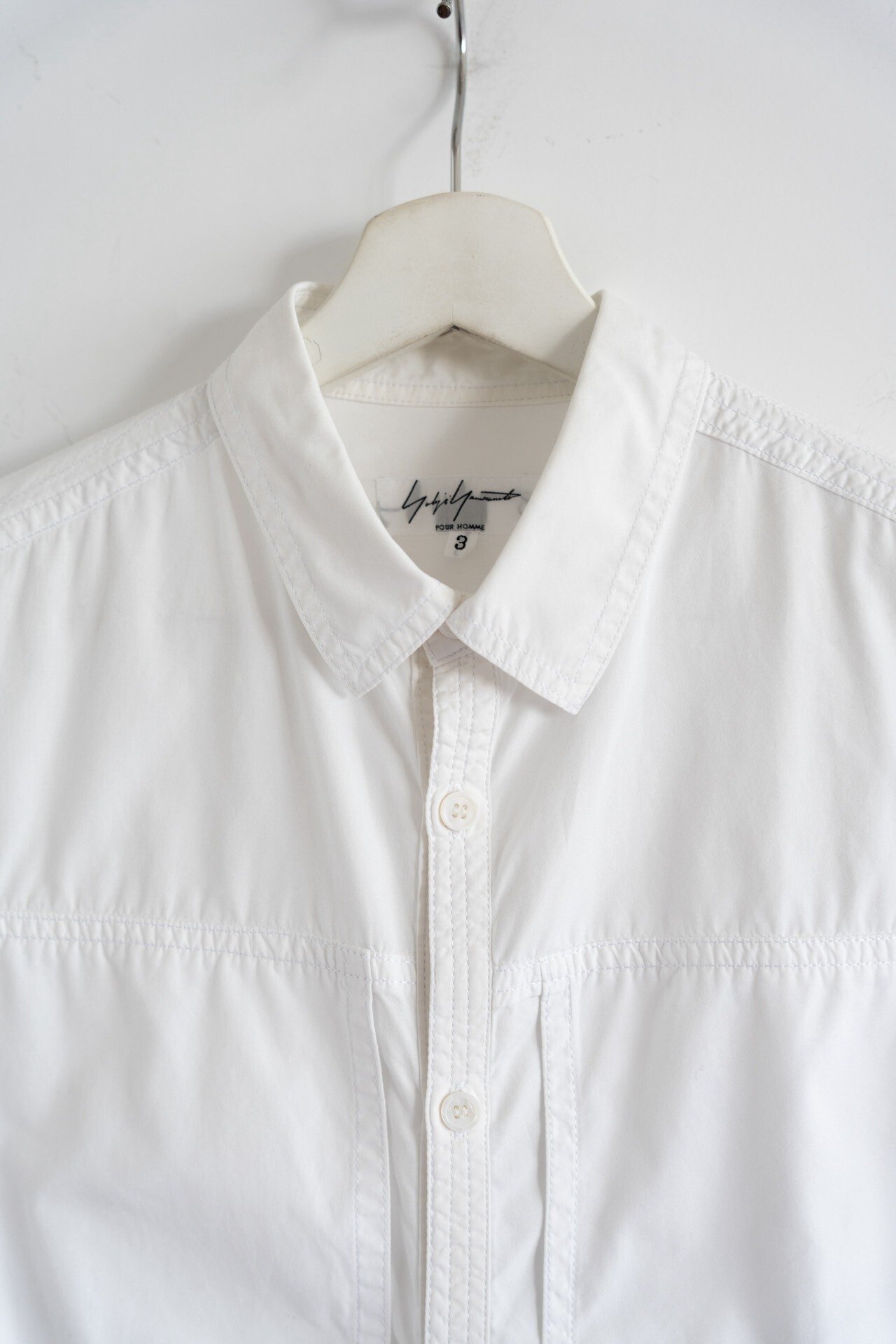 Yohji Yamamoto 2015 SS Multi-Panel White Shirt — detail