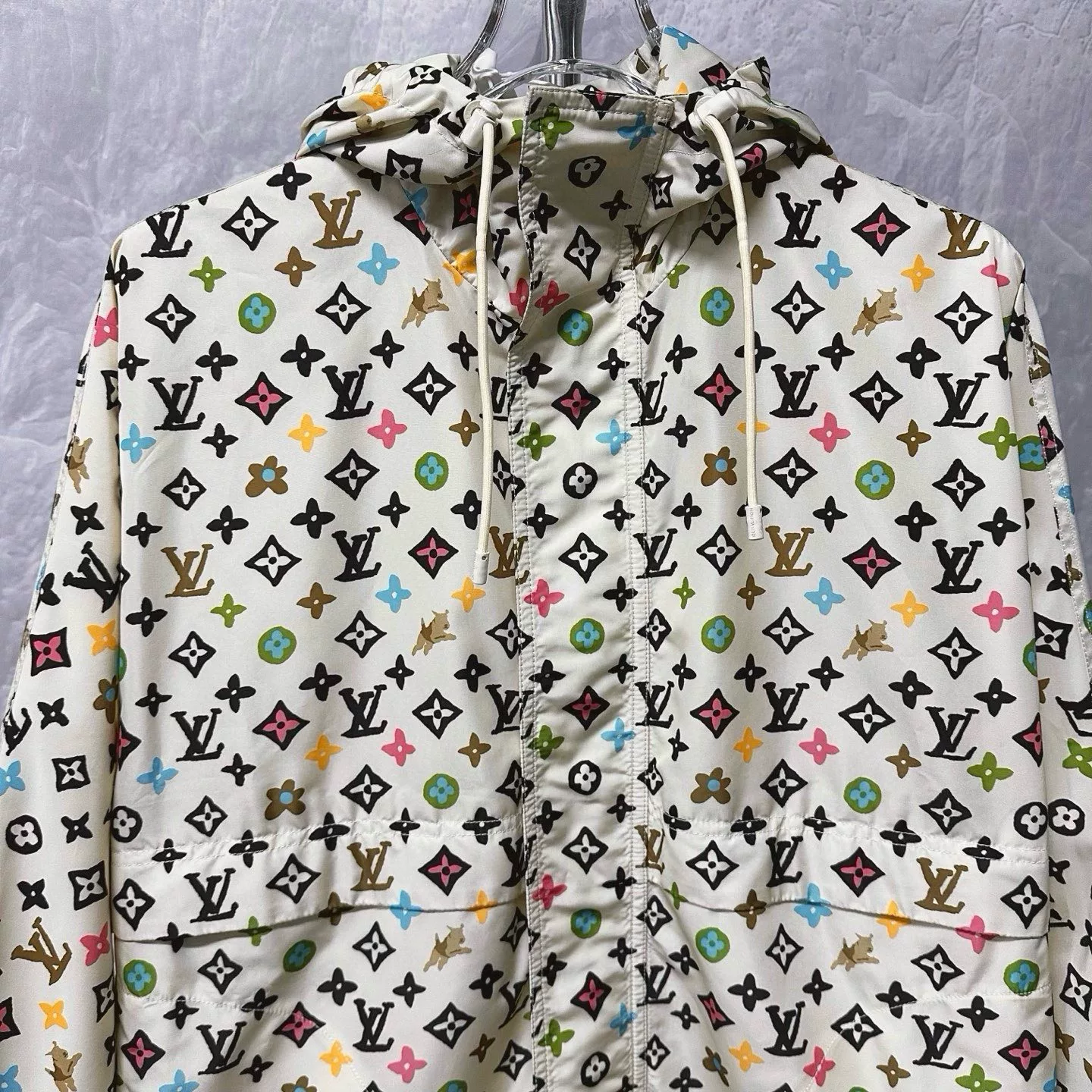 Louis Vuitton Colorful Monogram Hooded Jacket — detail