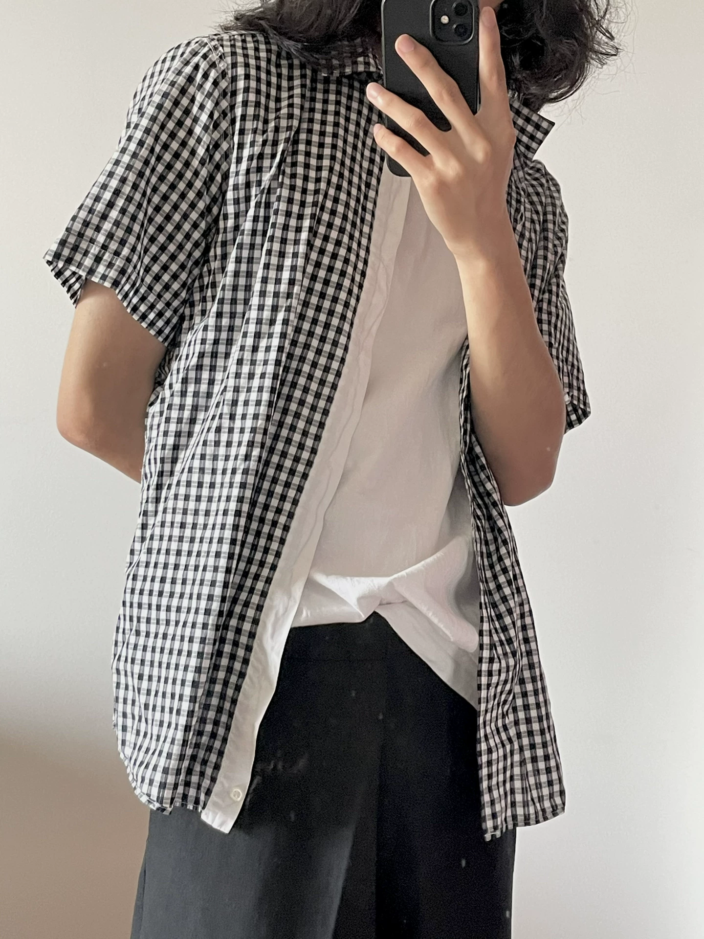 Dries Van Noten Black White Check Shirt — front