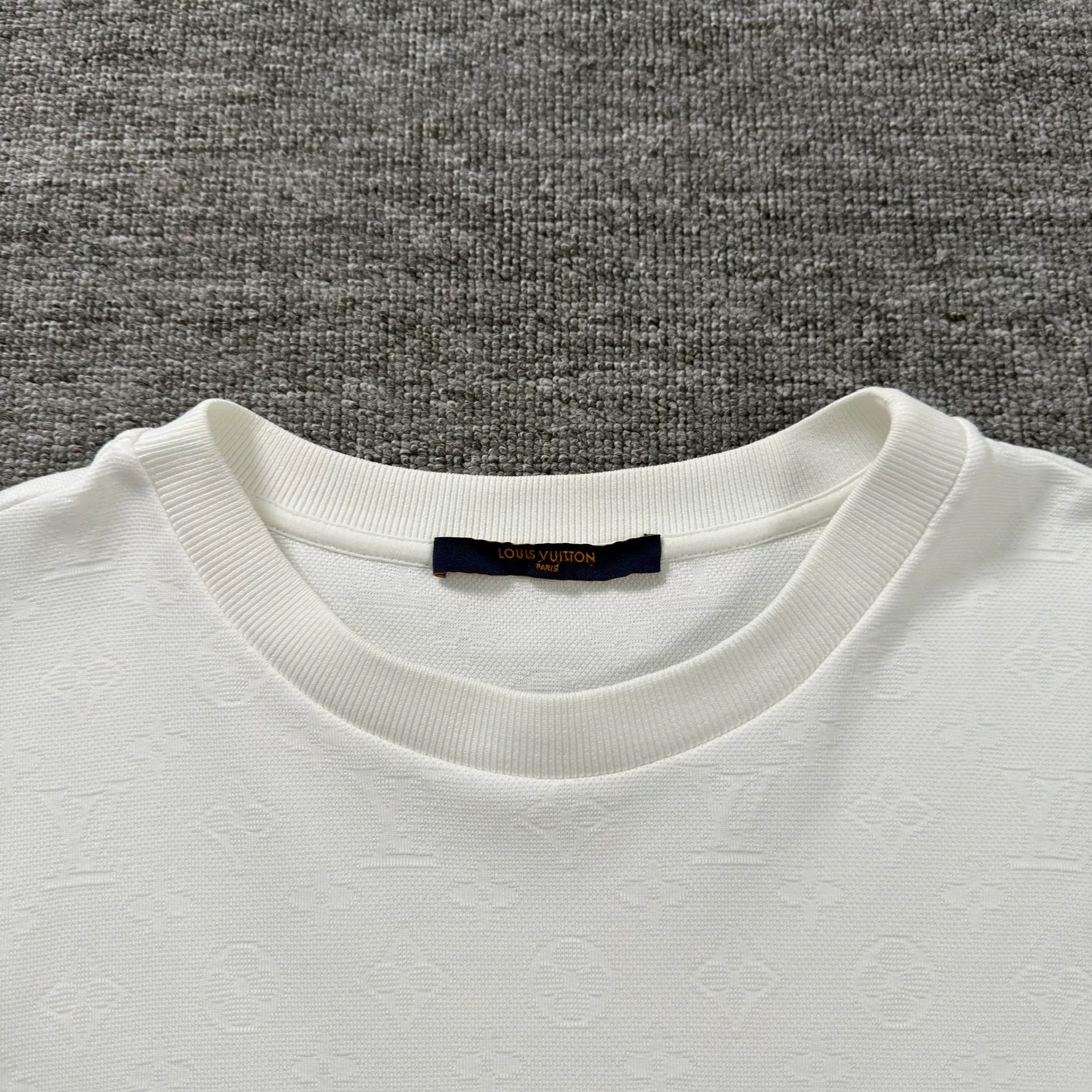 Louis Vuitton White Pocket Embossed T-Shirt — front