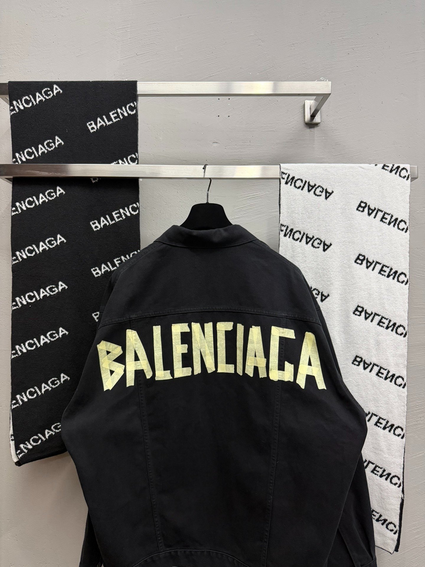 Balenciaga Black Denim Jacket — detail