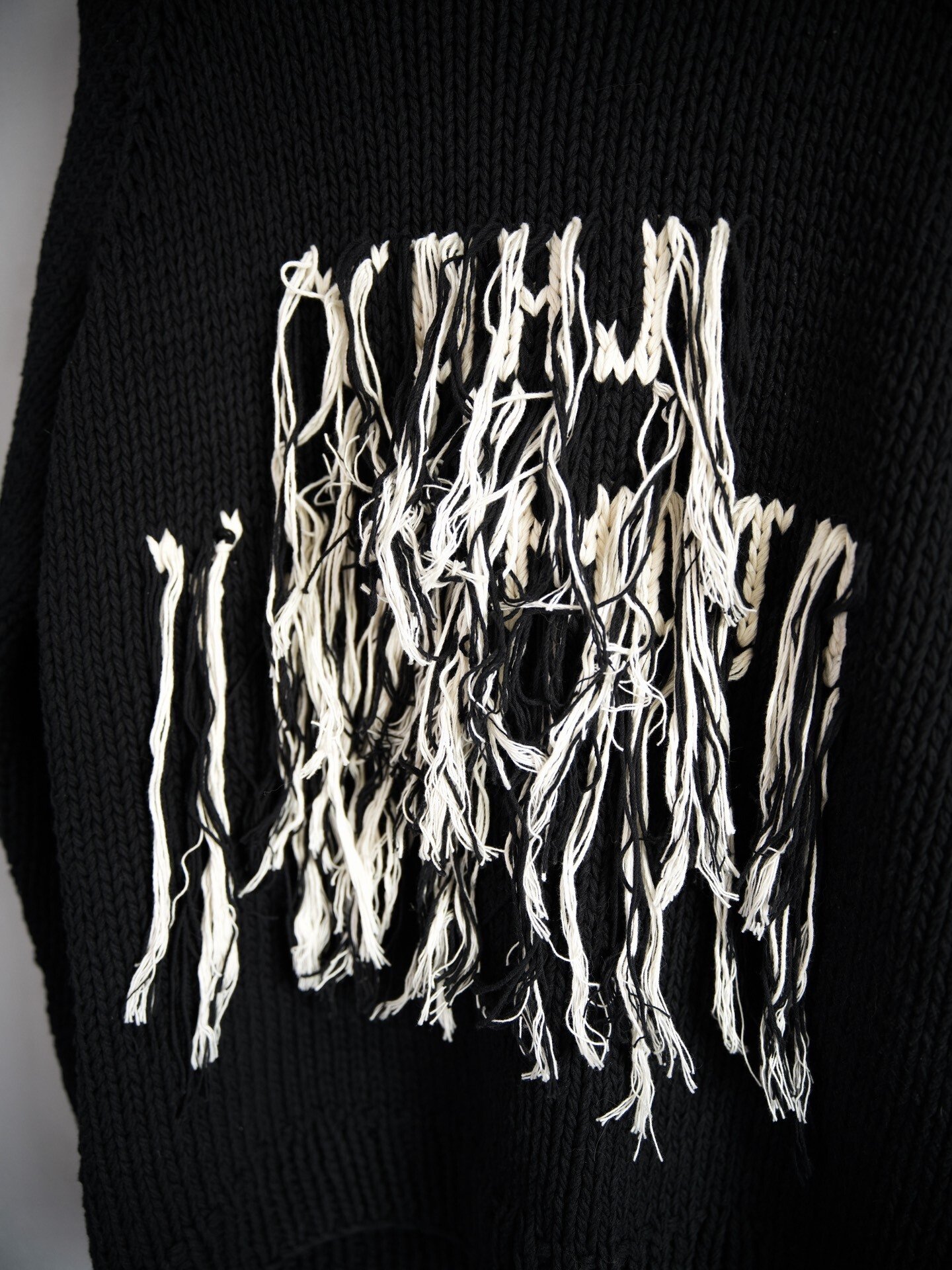 Yohji Yamamoto 18AW Hand-Knit Fringe Sweater — front