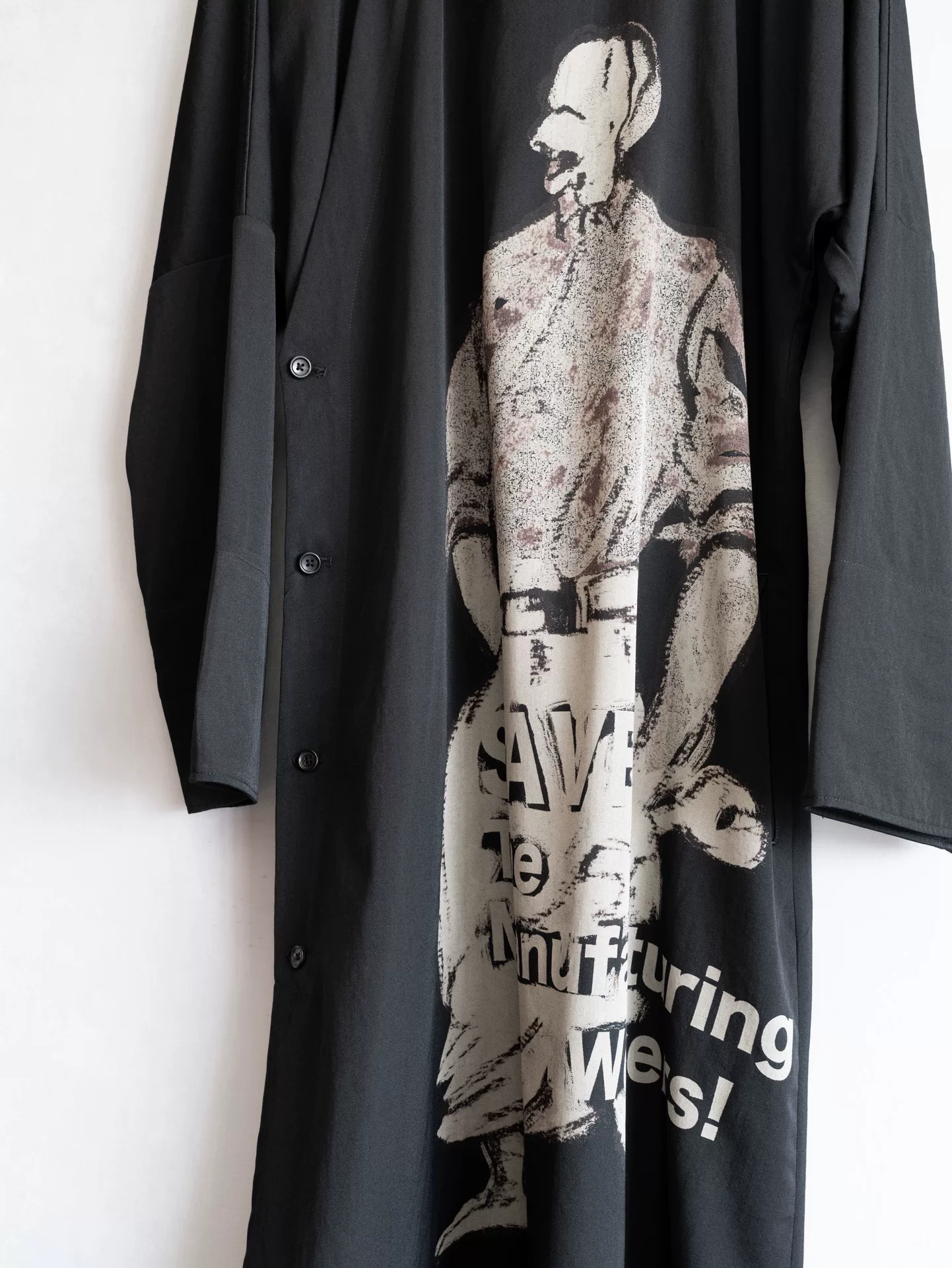 Yohji Yamamoto 17AW Discharge Print Robe — detail