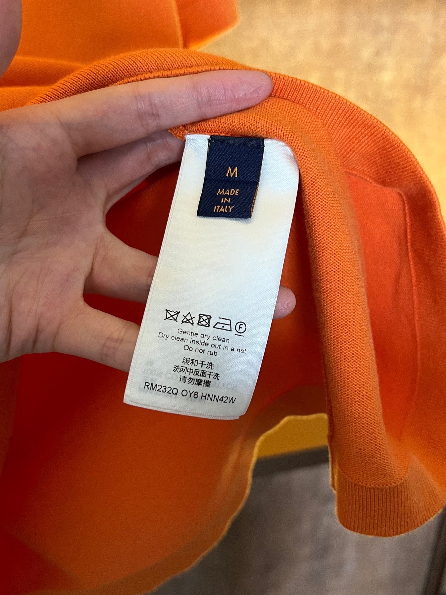 Louis Vuitton Orange Knit Short-Sleeve Top — back
