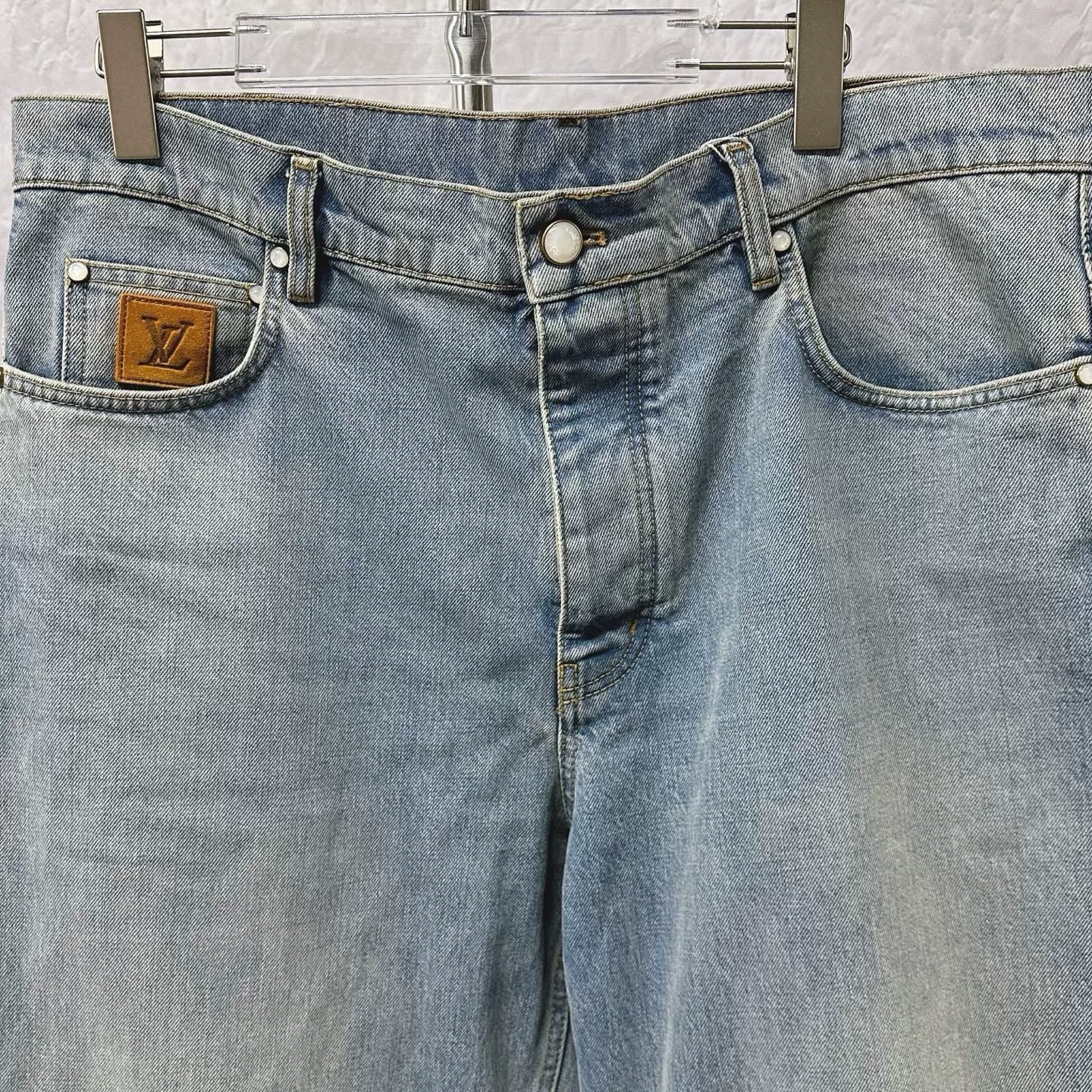 Louis Vuitton SS25 Embroidered Logo Denim Pants — front