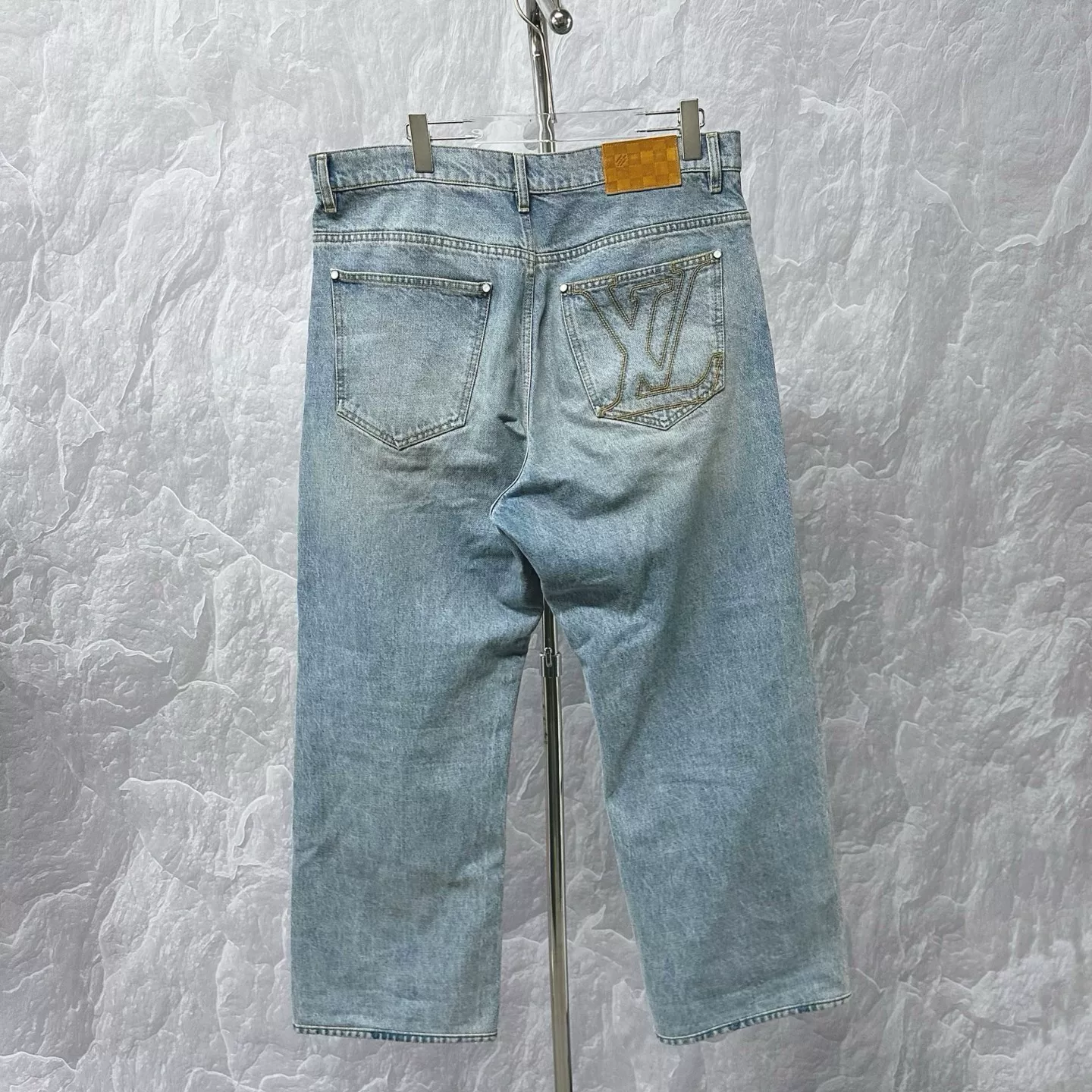 Louis Vuitton SS25 Embroidered Logo Denim Pants — back