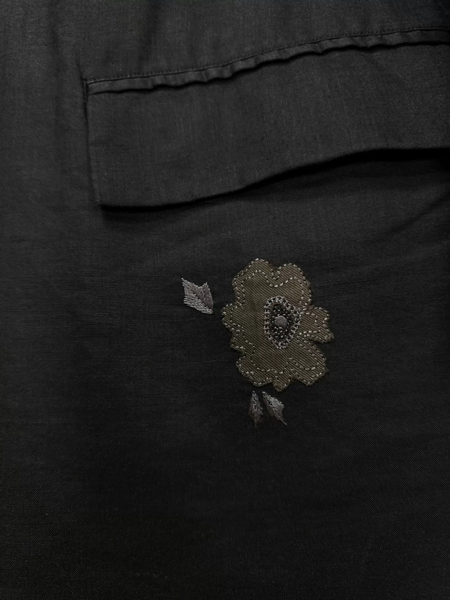 Yohji Yamamoto 98SS Flower Embroidery Linen Coat — label