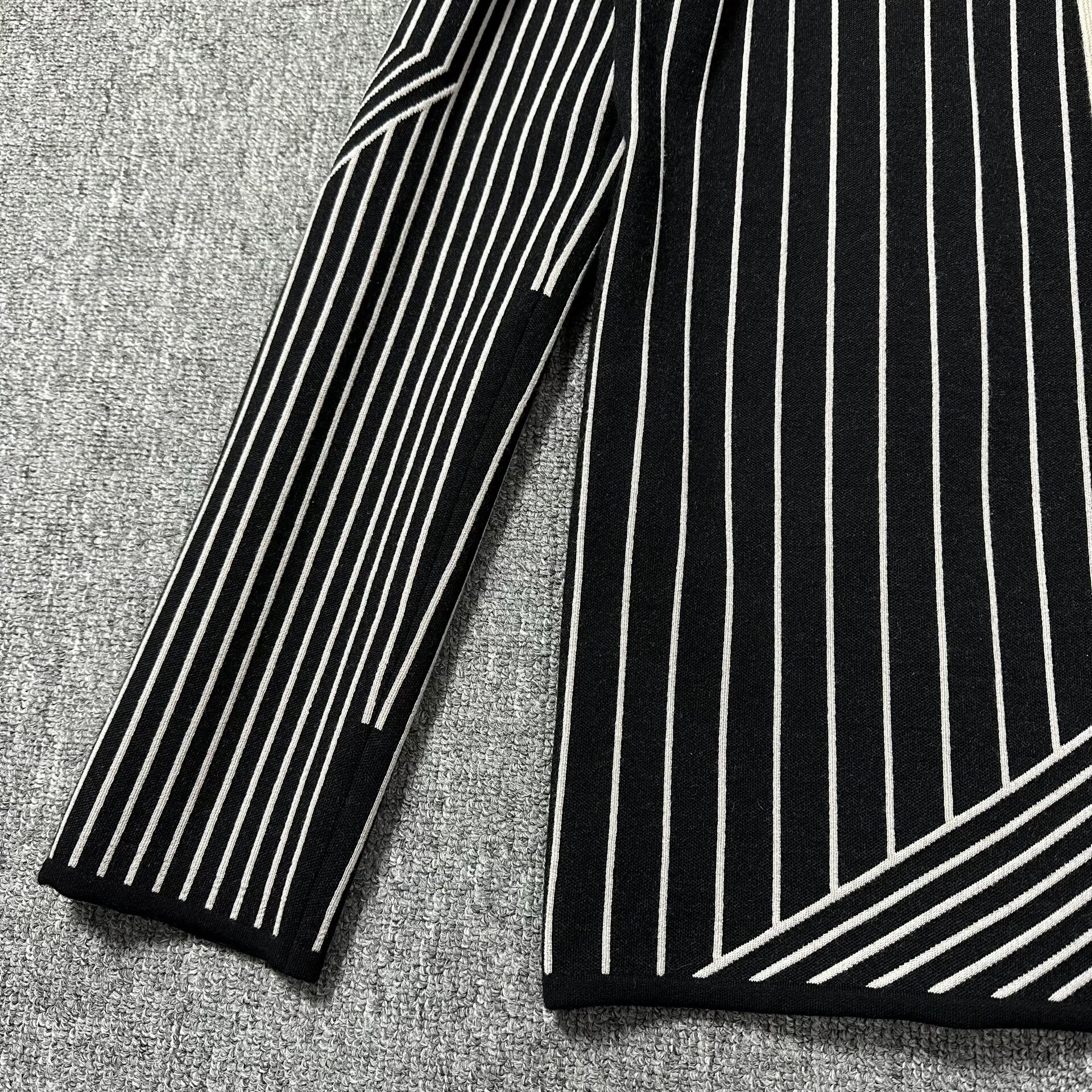 Rick Owens Striped Hooded Cardigan & Pants Set — front