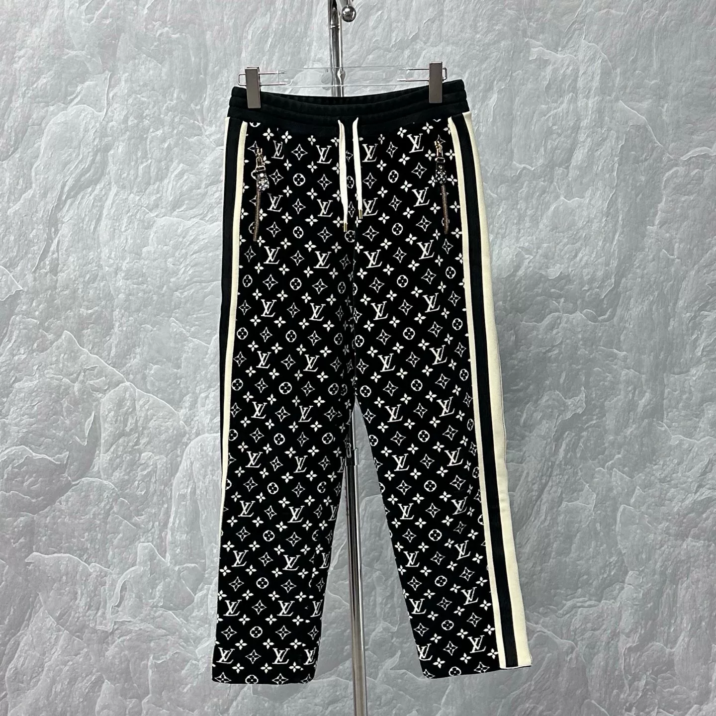 Louis Vuitton Monogram Velvet Side Stripe Pants