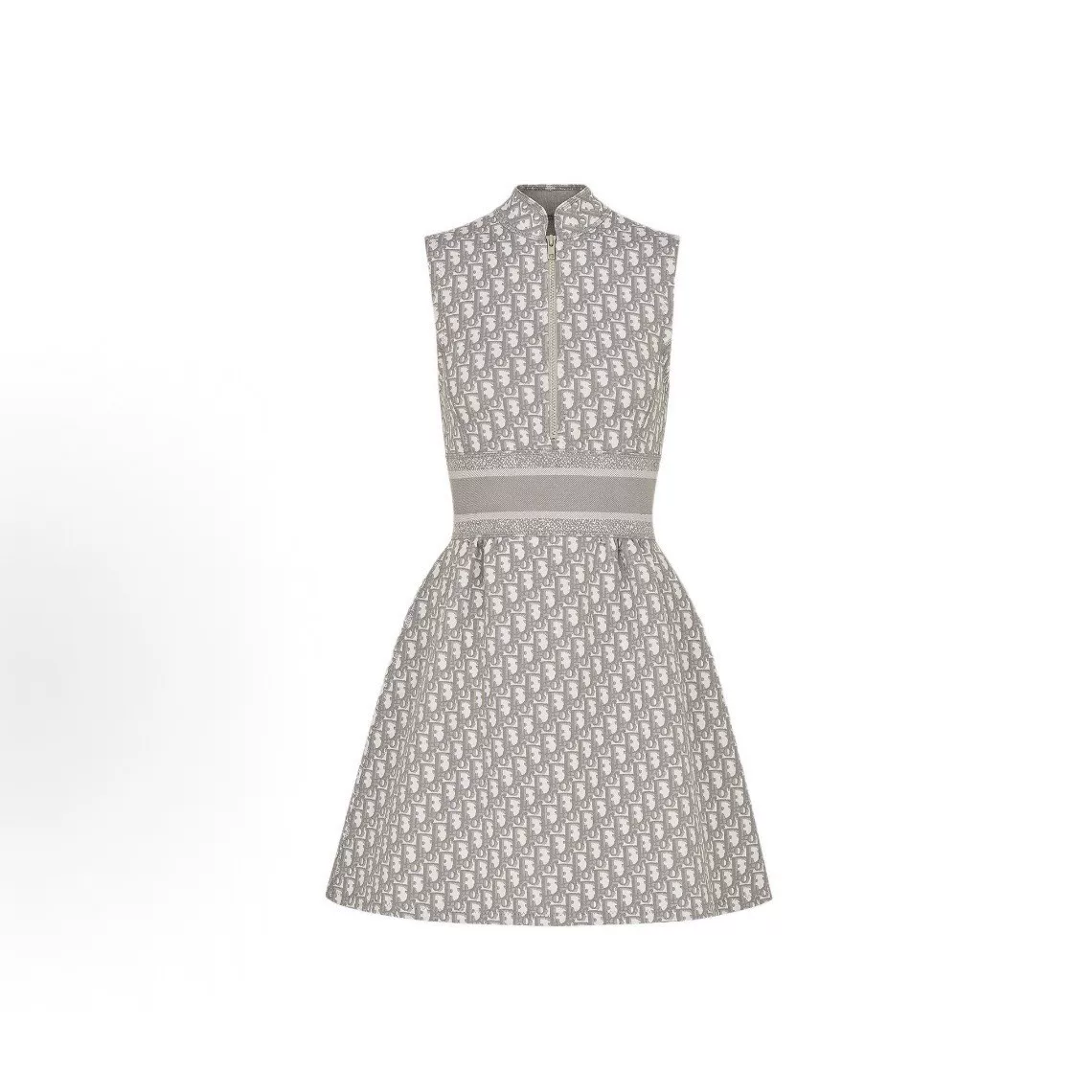 Dior Monogram Sleeveless Half-Zip Dress