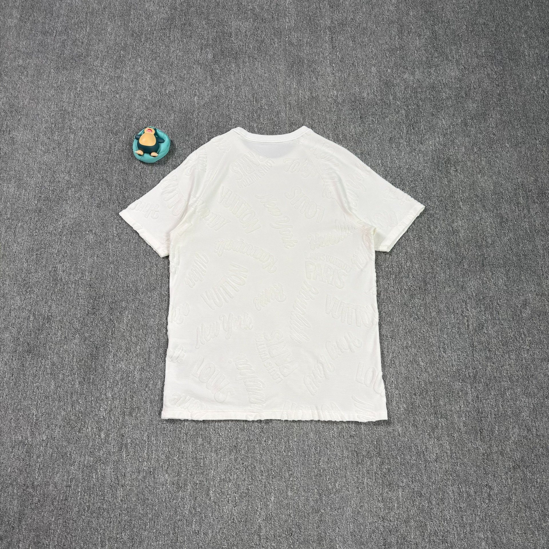 Louis Vuitton Flocked Full-Print White T-Shirt — front