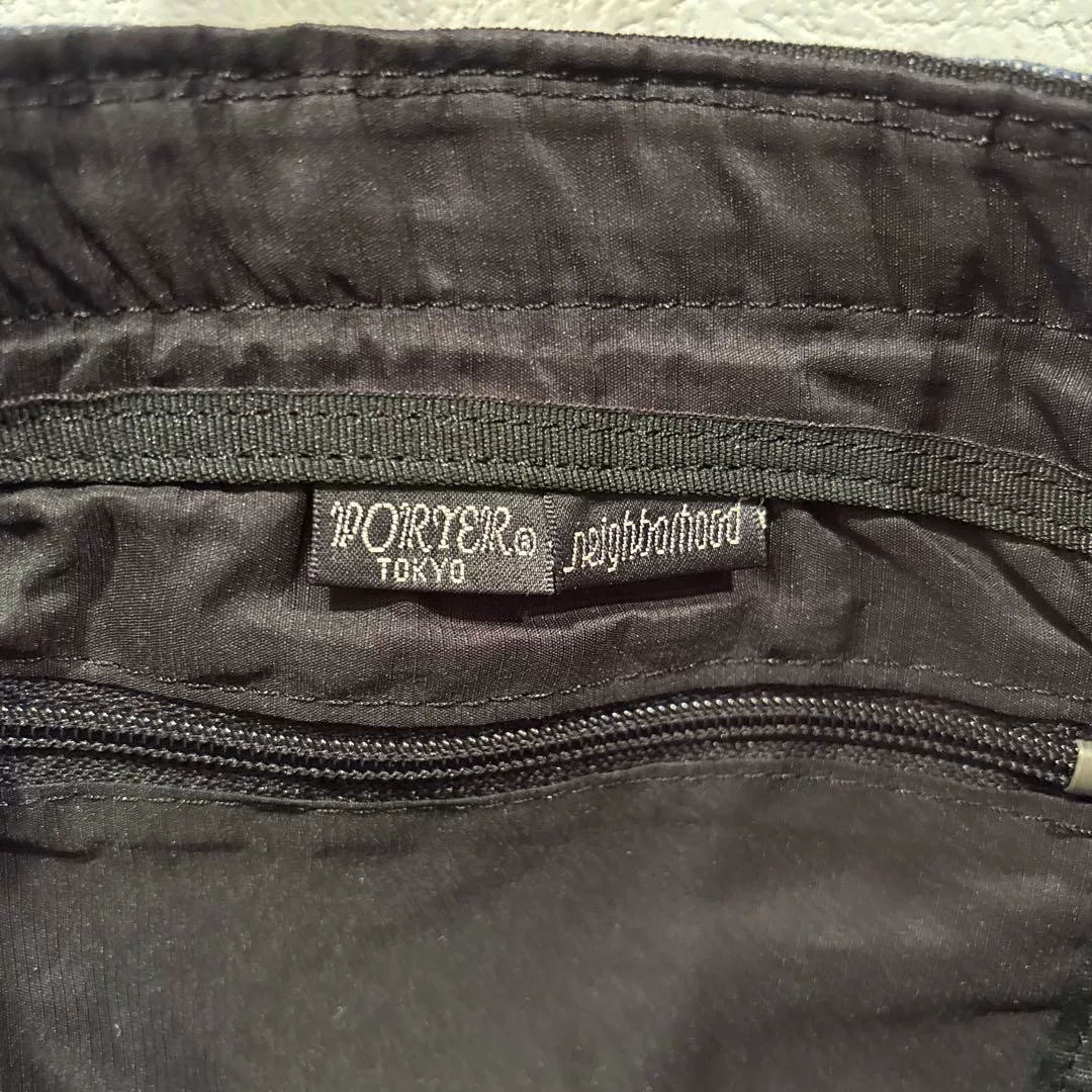 Porter x Neighborhood Denim Tote Bag — label