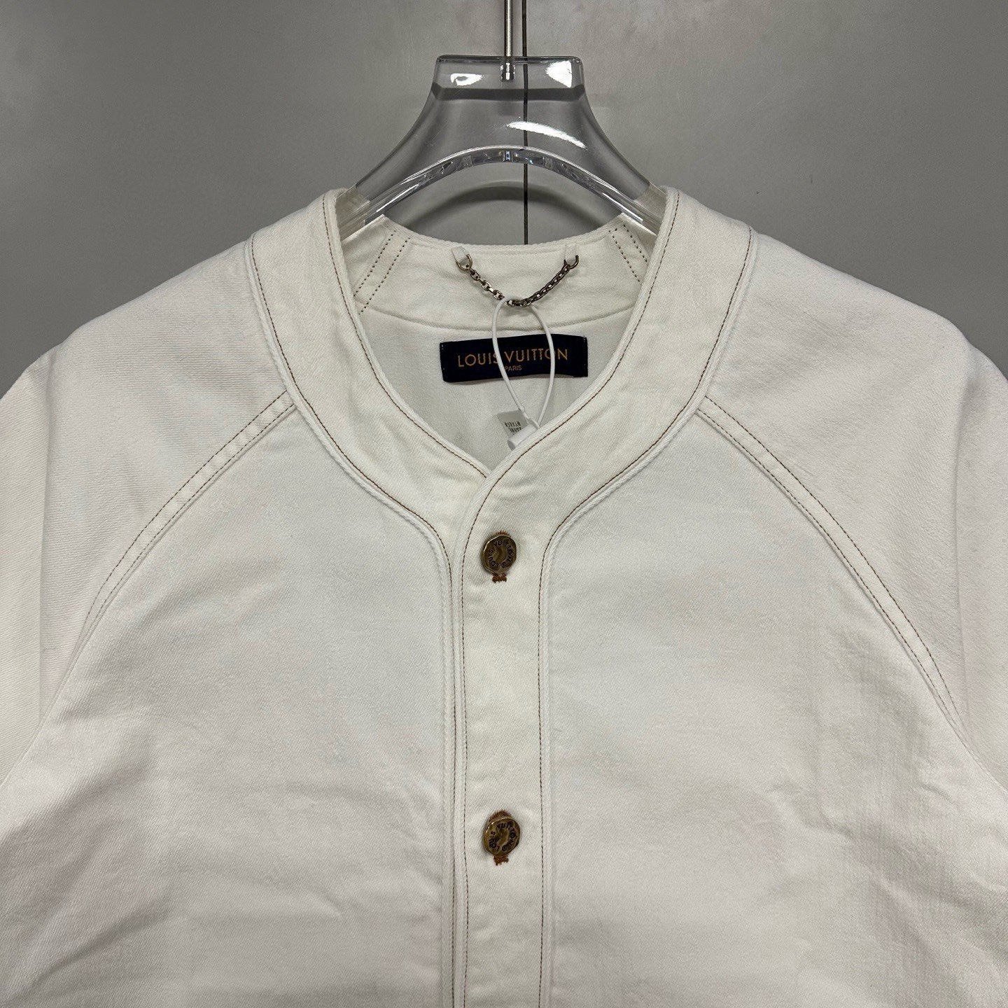 Louis Vuitton Denim Short Sleeve Baseball Shirt — detail