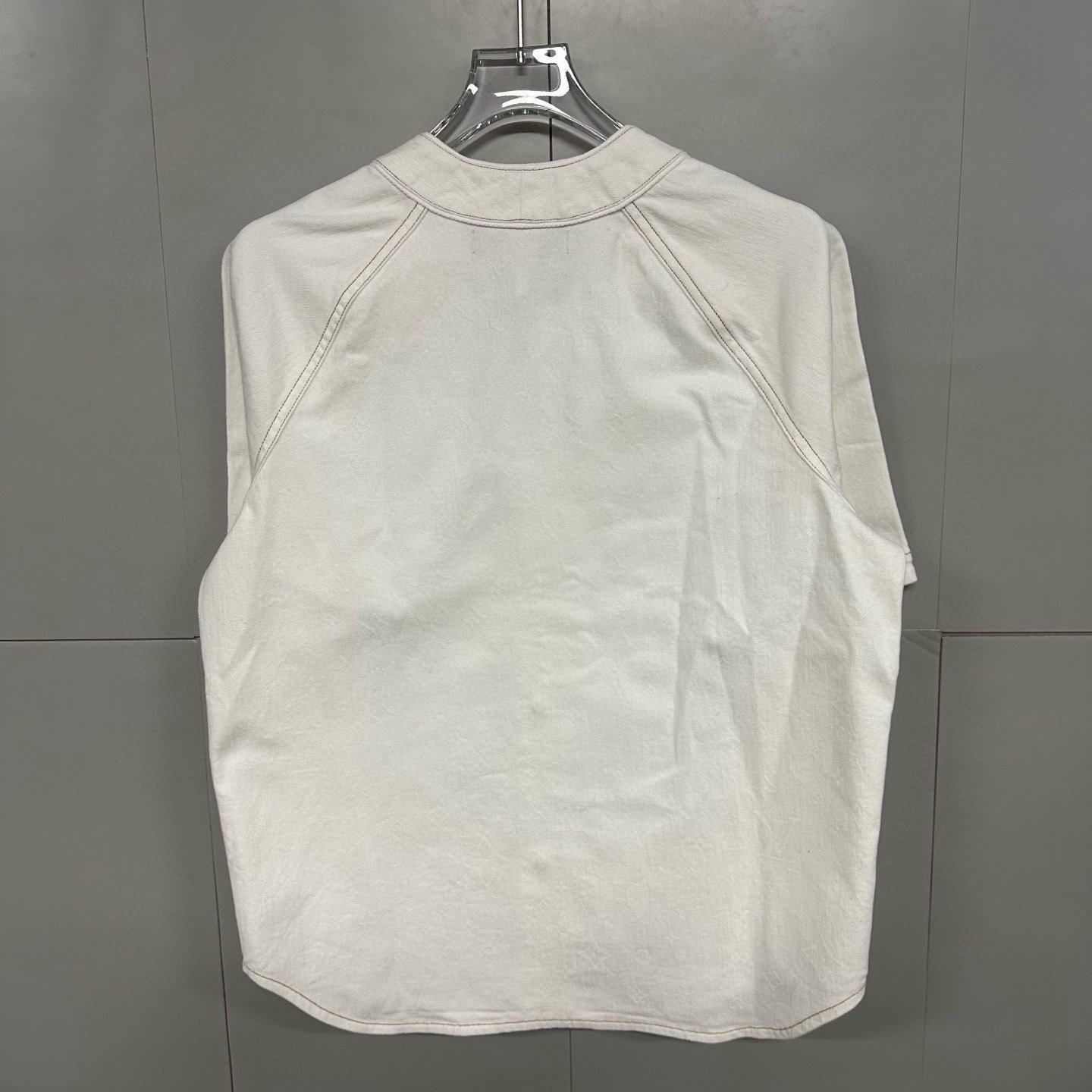 Louis Vuitton Denim Short Sleeve Baseball Shirt — back