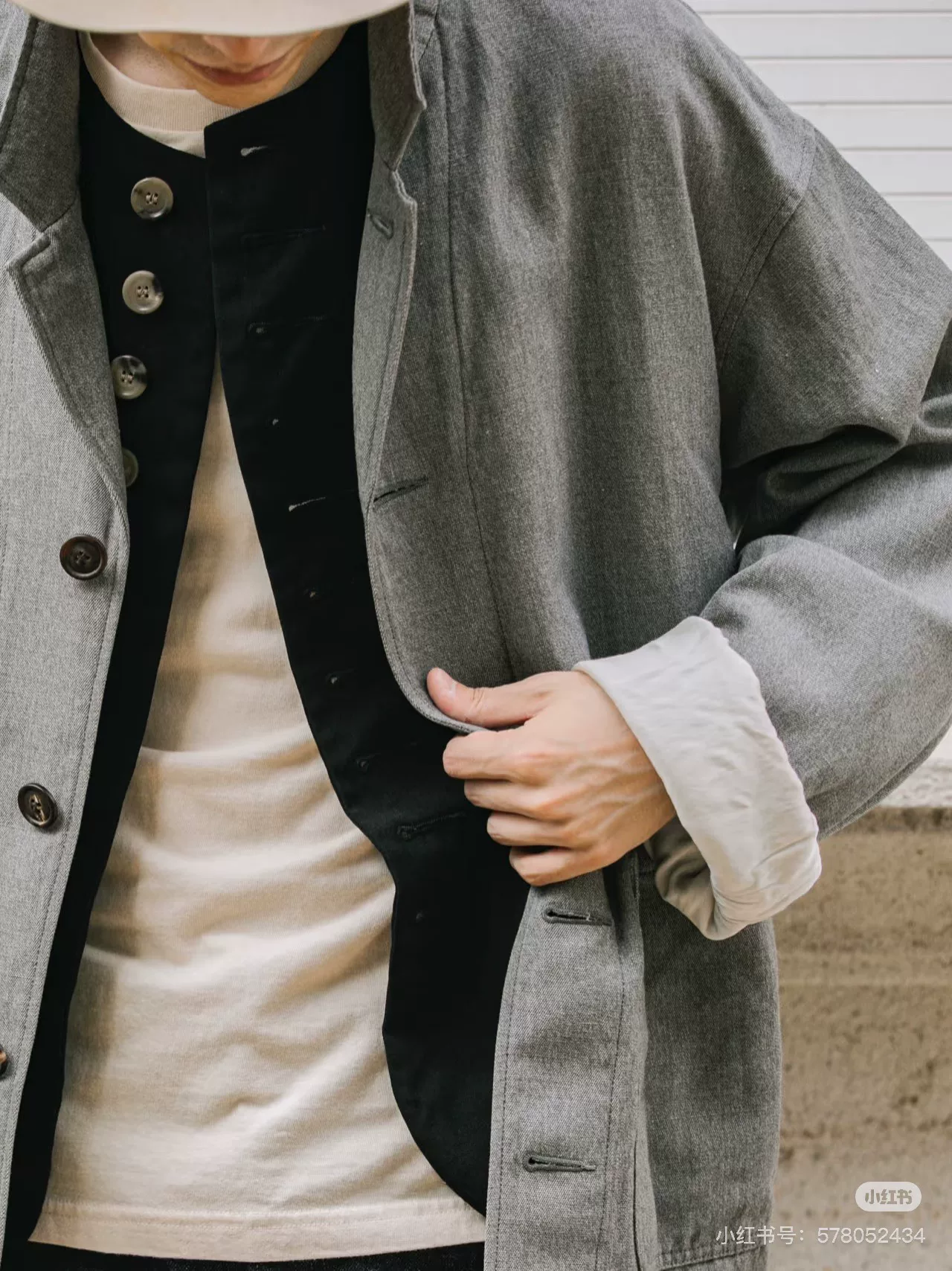 VISVIM SOWER JKT Gray Suit Jacket — detail