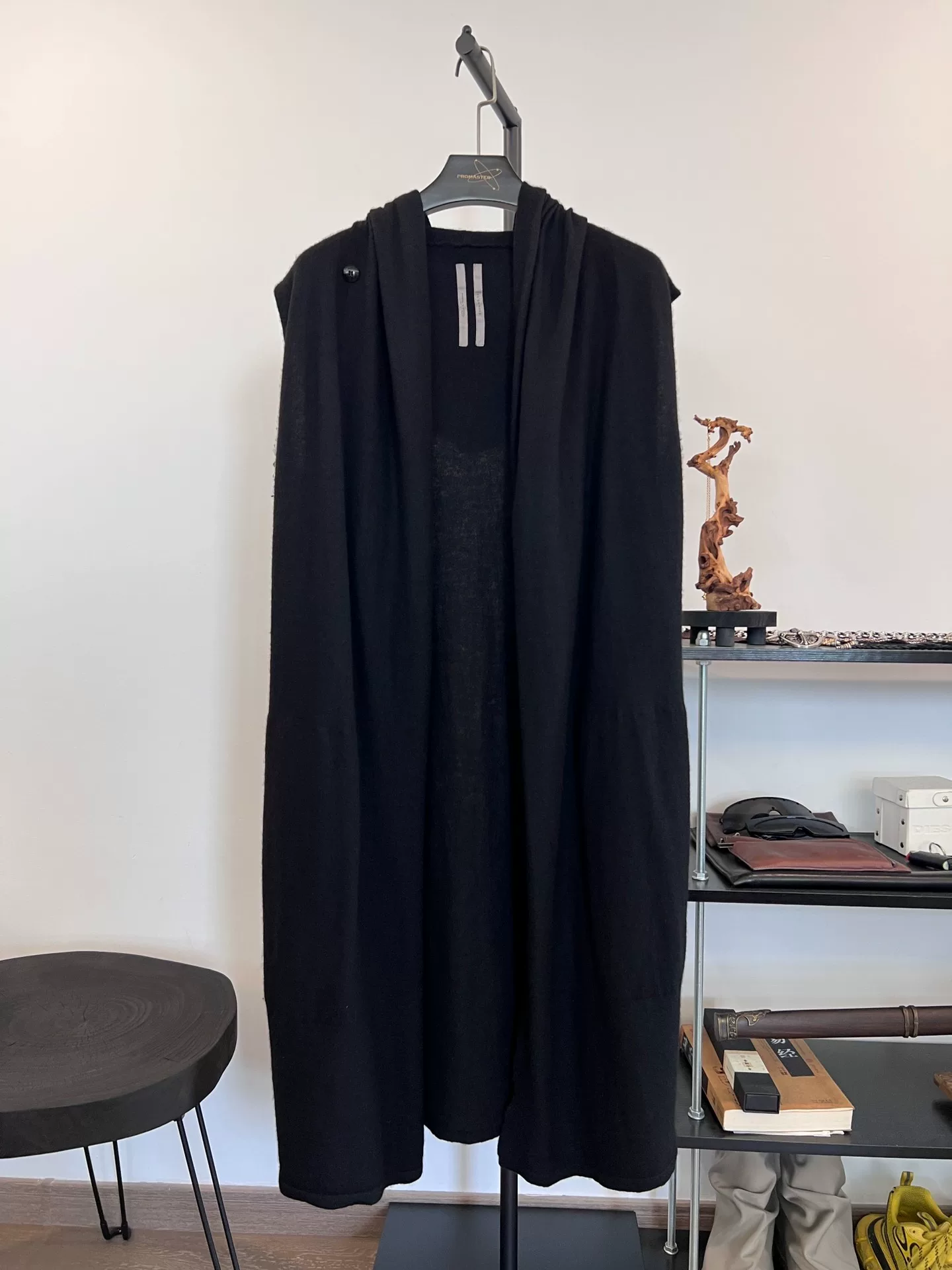 Rick Owens Sleeveless Hooded Long Vest