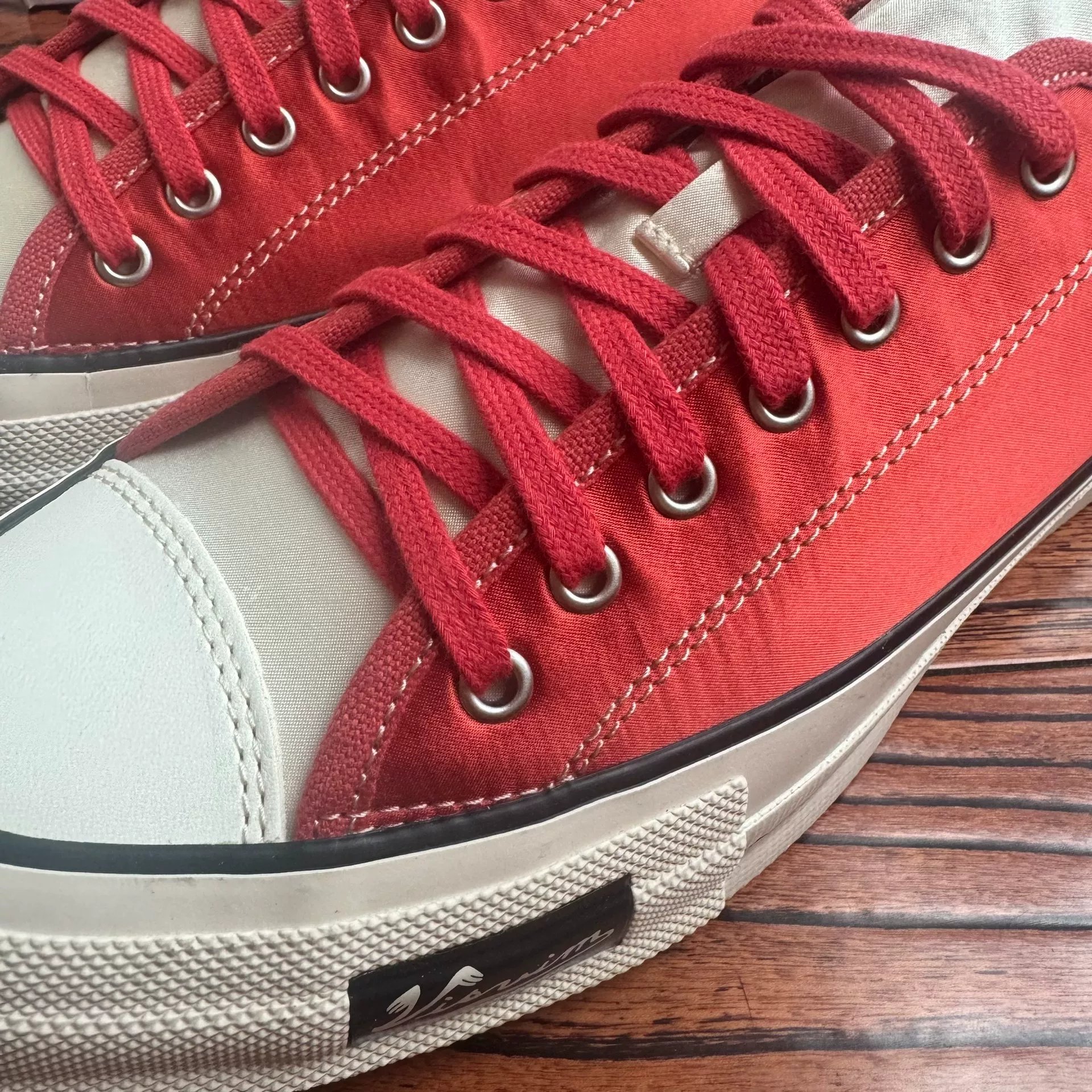 Visvim 23AW Skagway Lo Canvas Sneakers — label