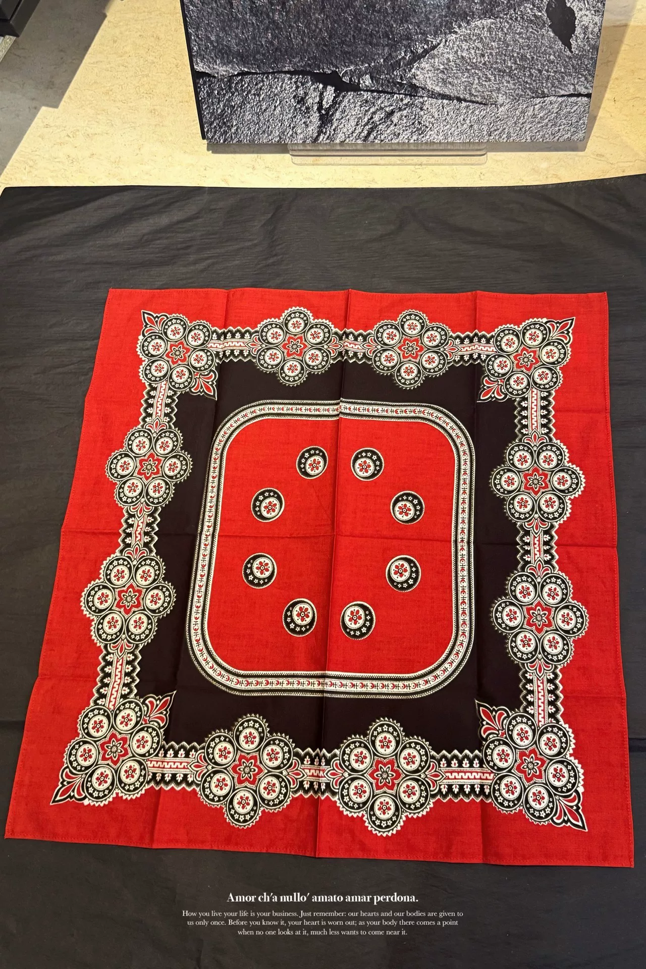 Yohji Yamamoto 02AW Yuzen Scarf — front