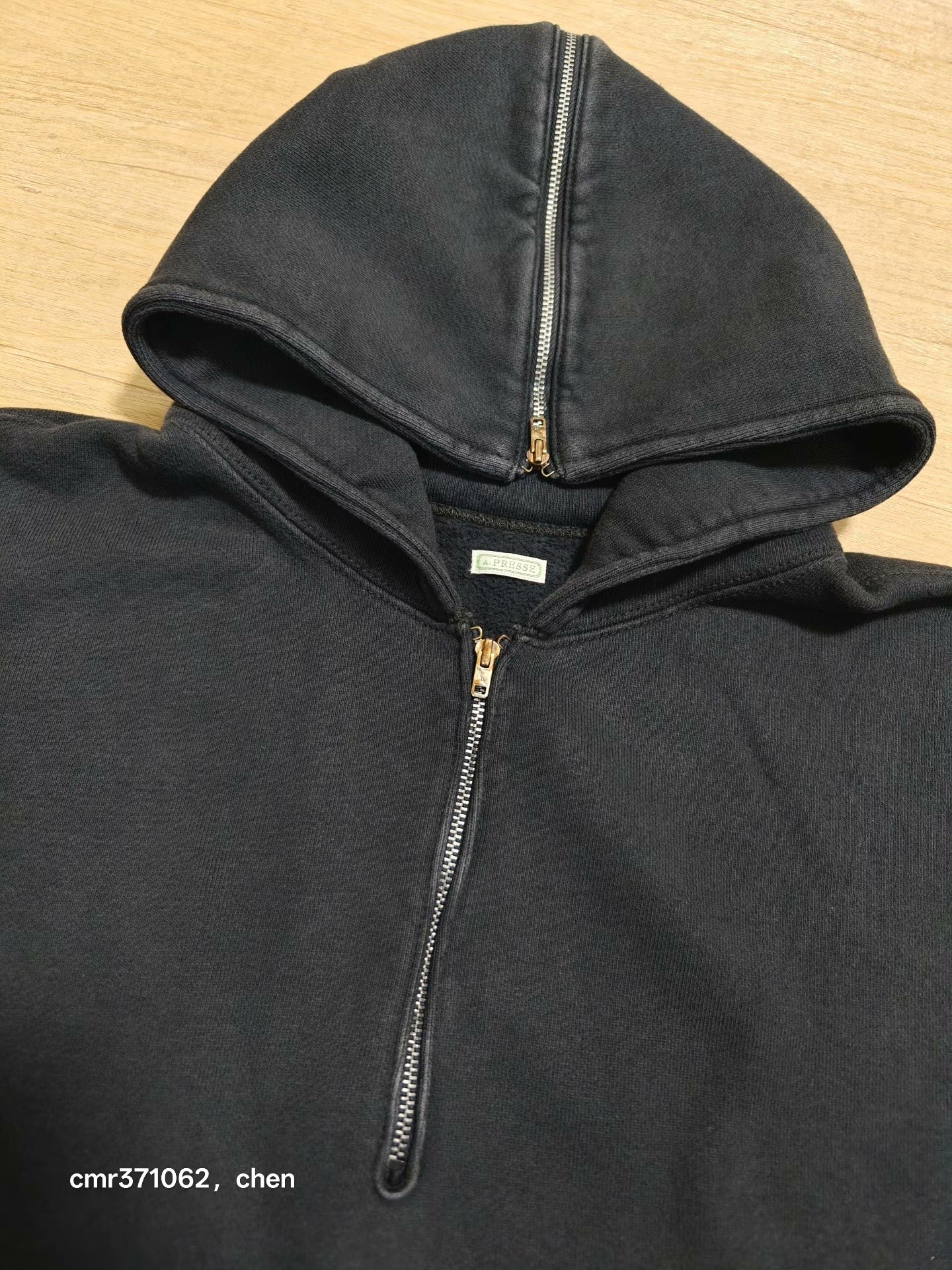 A.PRESSE 26SS Vintage Sailor Half Zip Hoodie — front