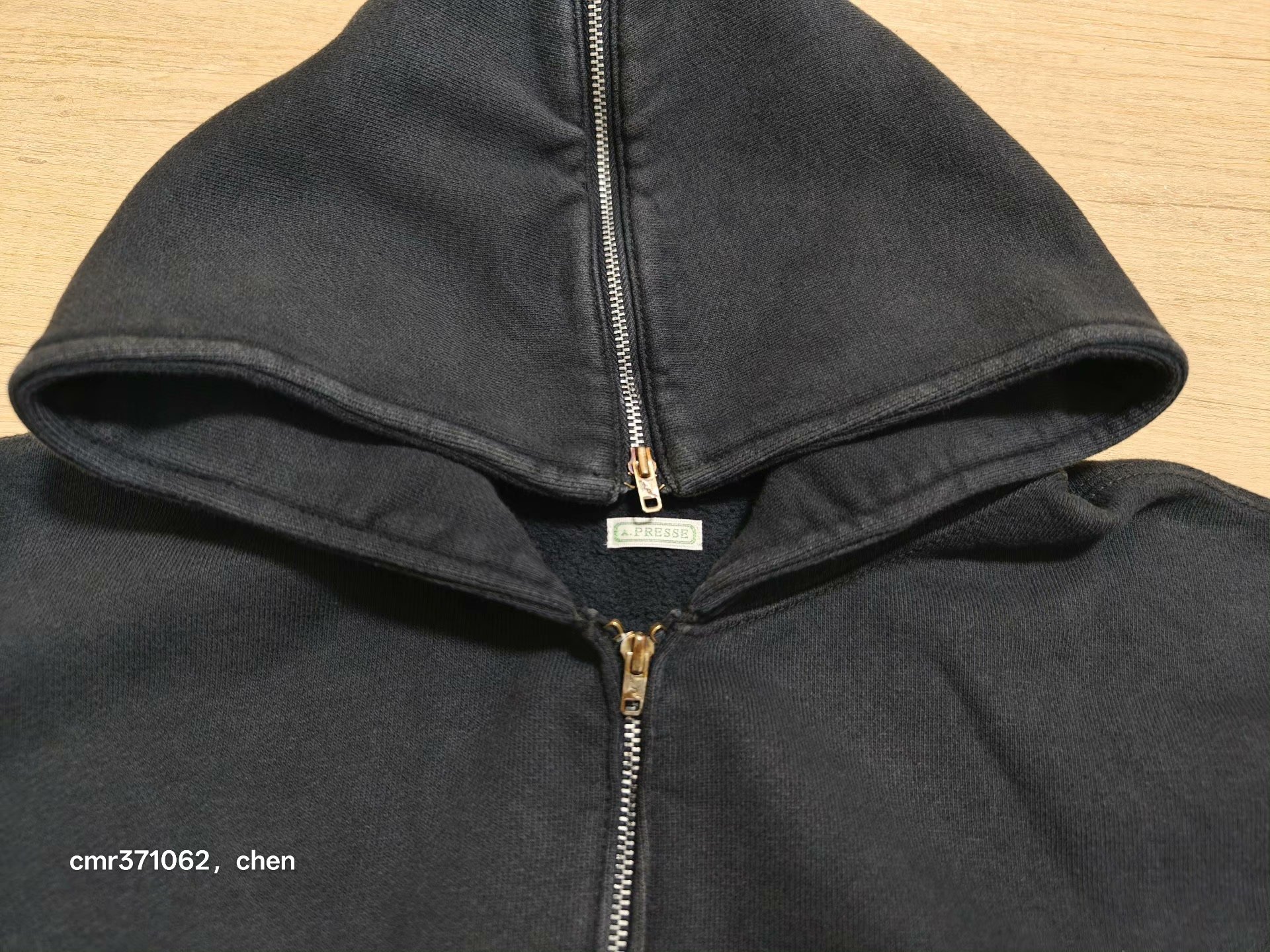 A.PRESSE 26SS Vintage Sailor Half Zip Hoodie — detail