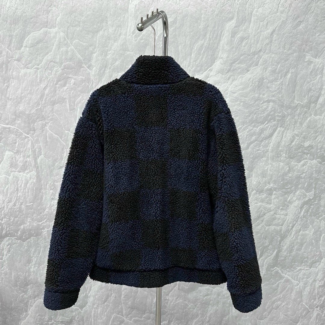 Louis Vuitton Nigo Checkered Teddy Coat XS — back