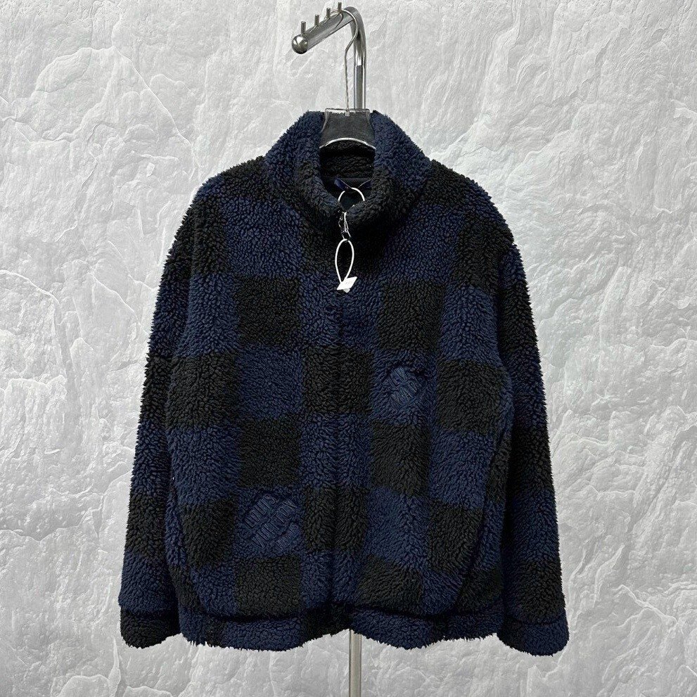 Louis Vuitton Nigo Checkered Teddy Coat XS