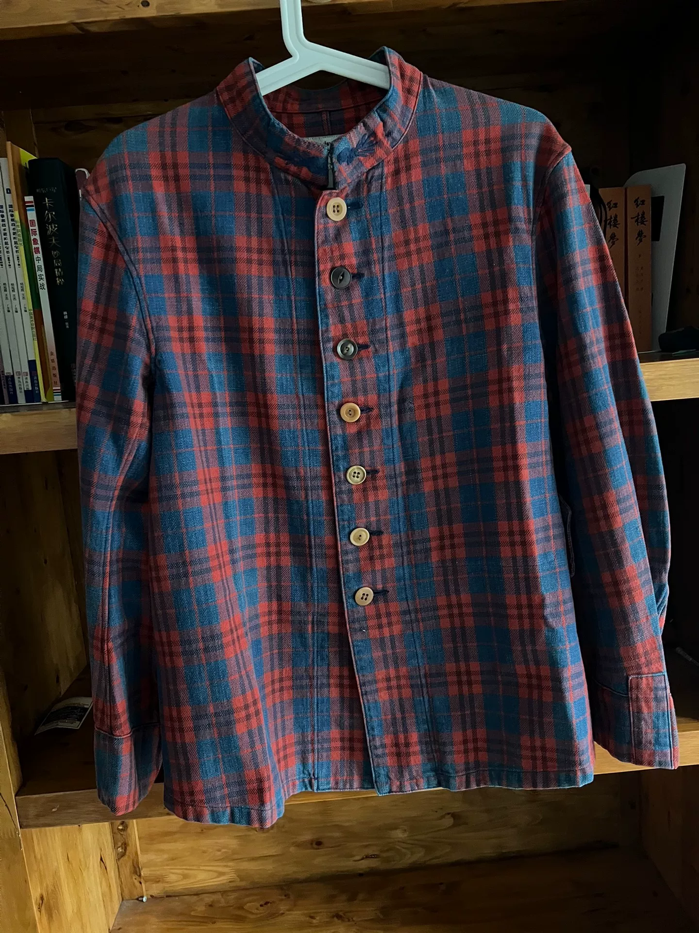 visvim 14AW Stand-Collar Checkered Jacket — front