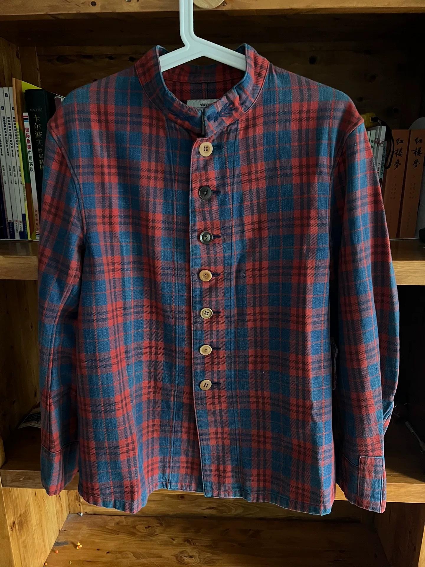 visvim 14AW Stand-Collar Checkered Jacket — back
