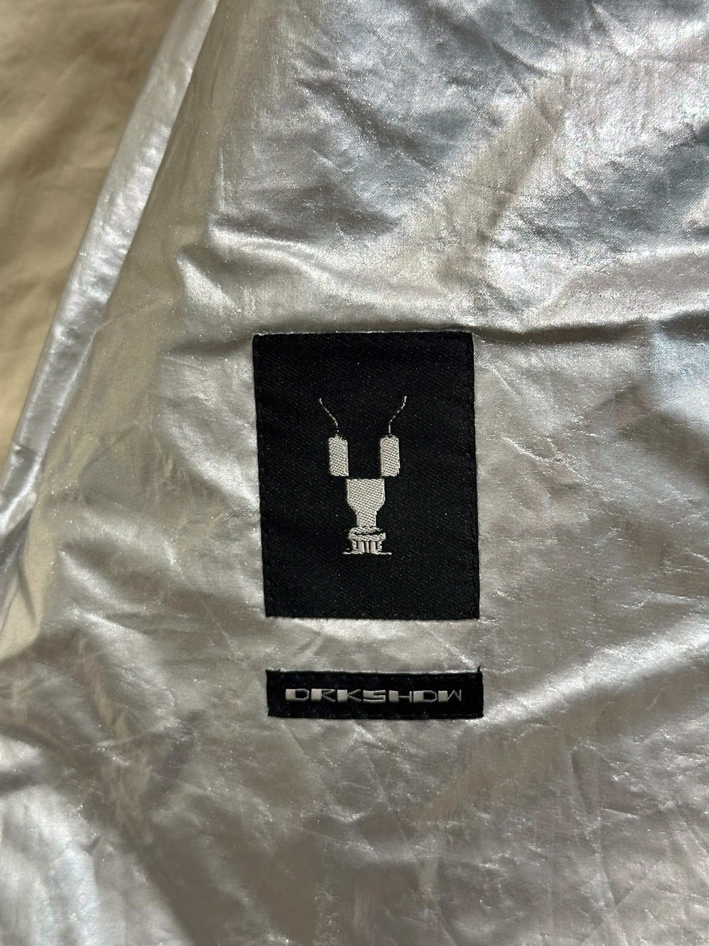 Rick Owens Drkshdw Silver Utility Jacket — label