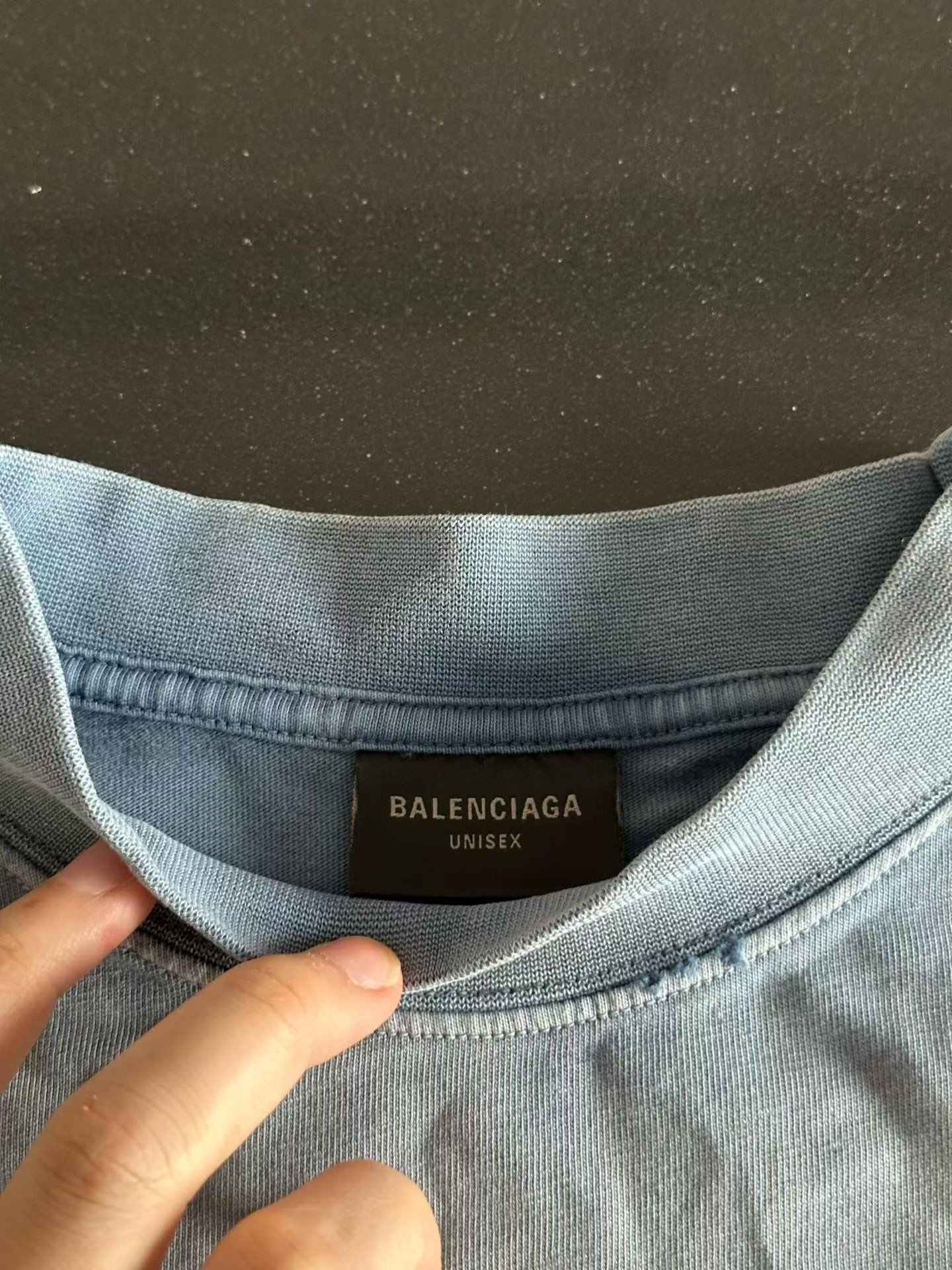 Balenciaga Berkind Distressed Short-Sleeve Tee — detail