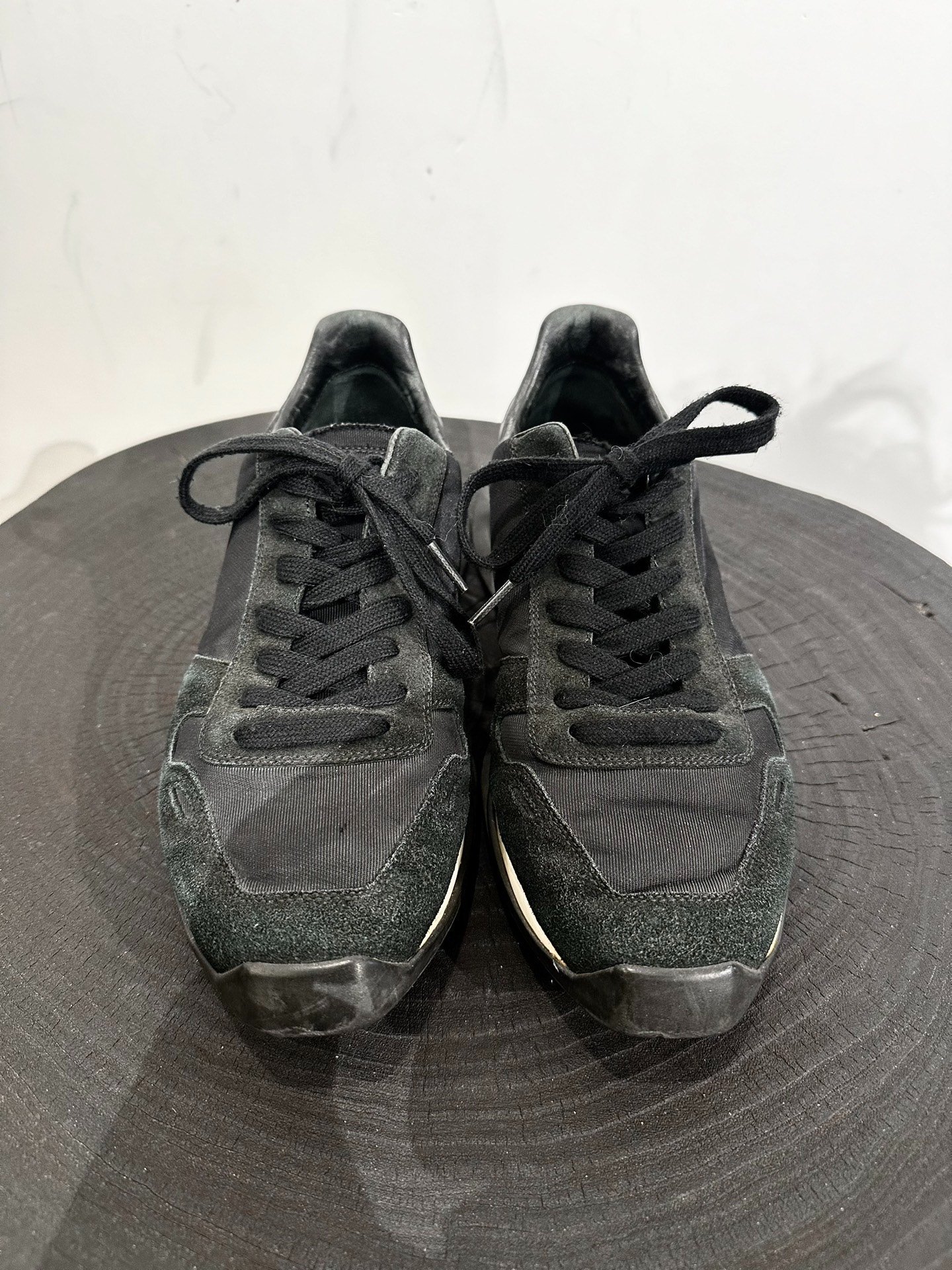 Rick Owens Suede Mesh Low-Top Sneakers — detail
